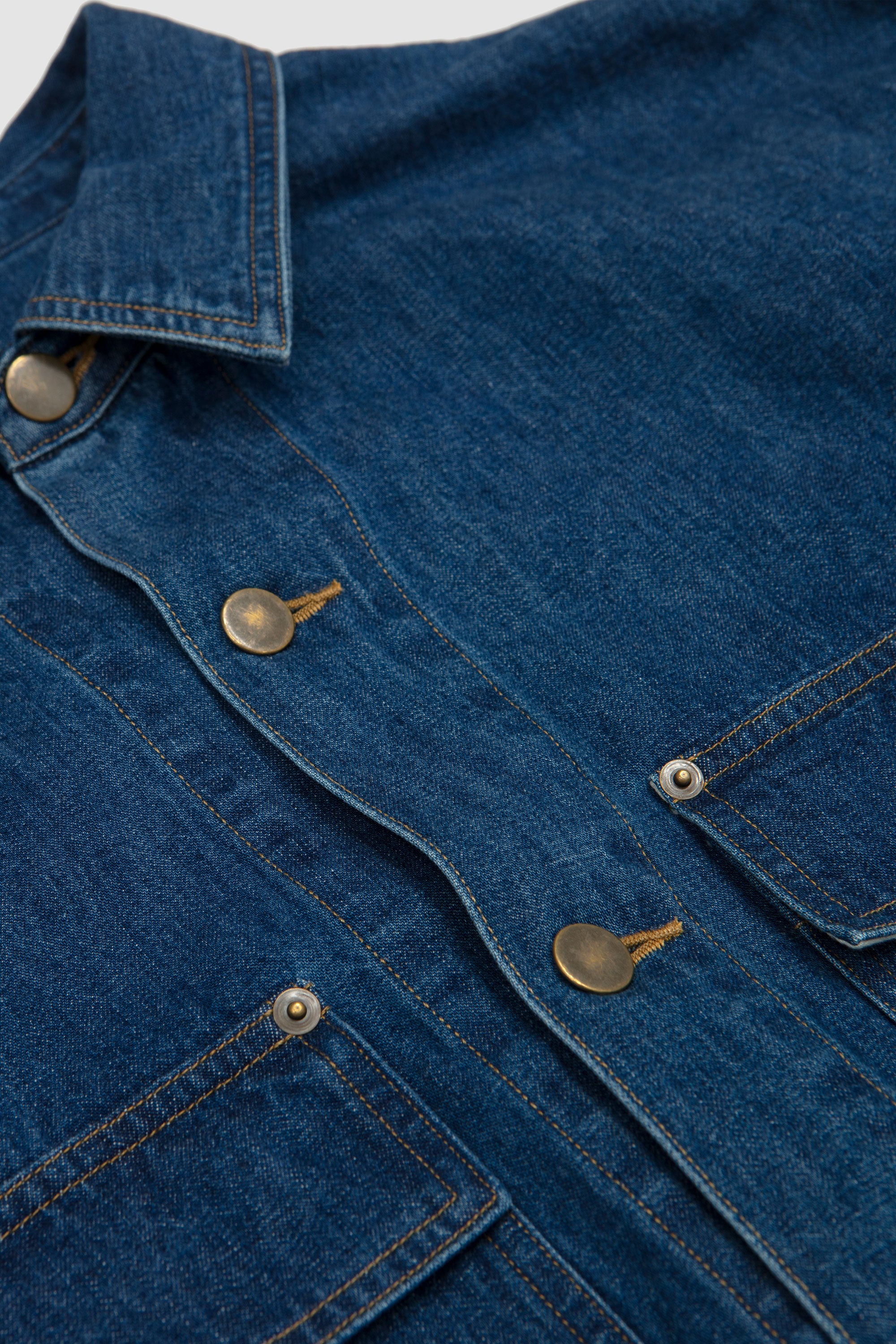 Selvedge Light Oz Denim Shirt Medium Washed Indigo