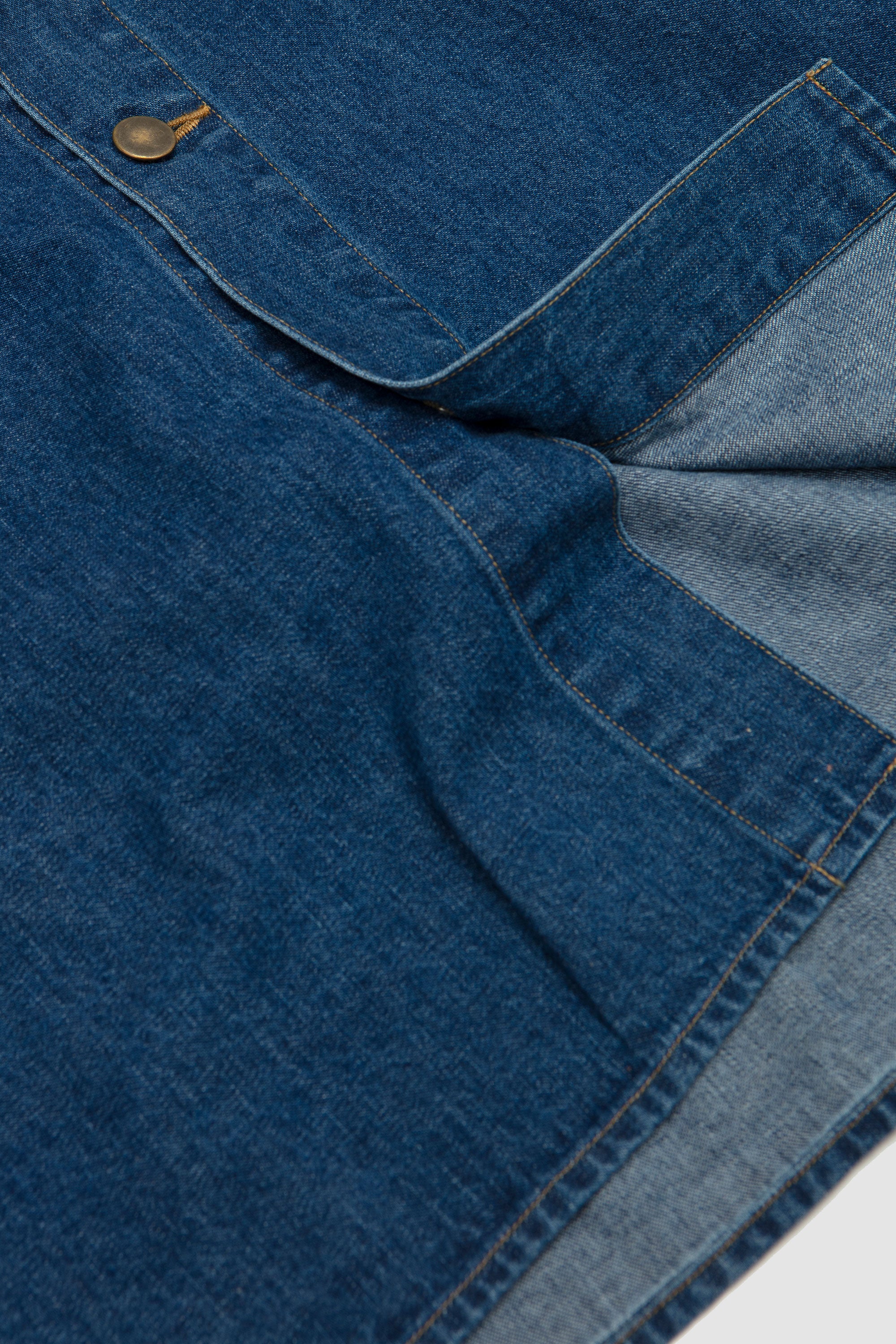 Selvedge Light Oz Denim Shirt Medium Washed Indigo