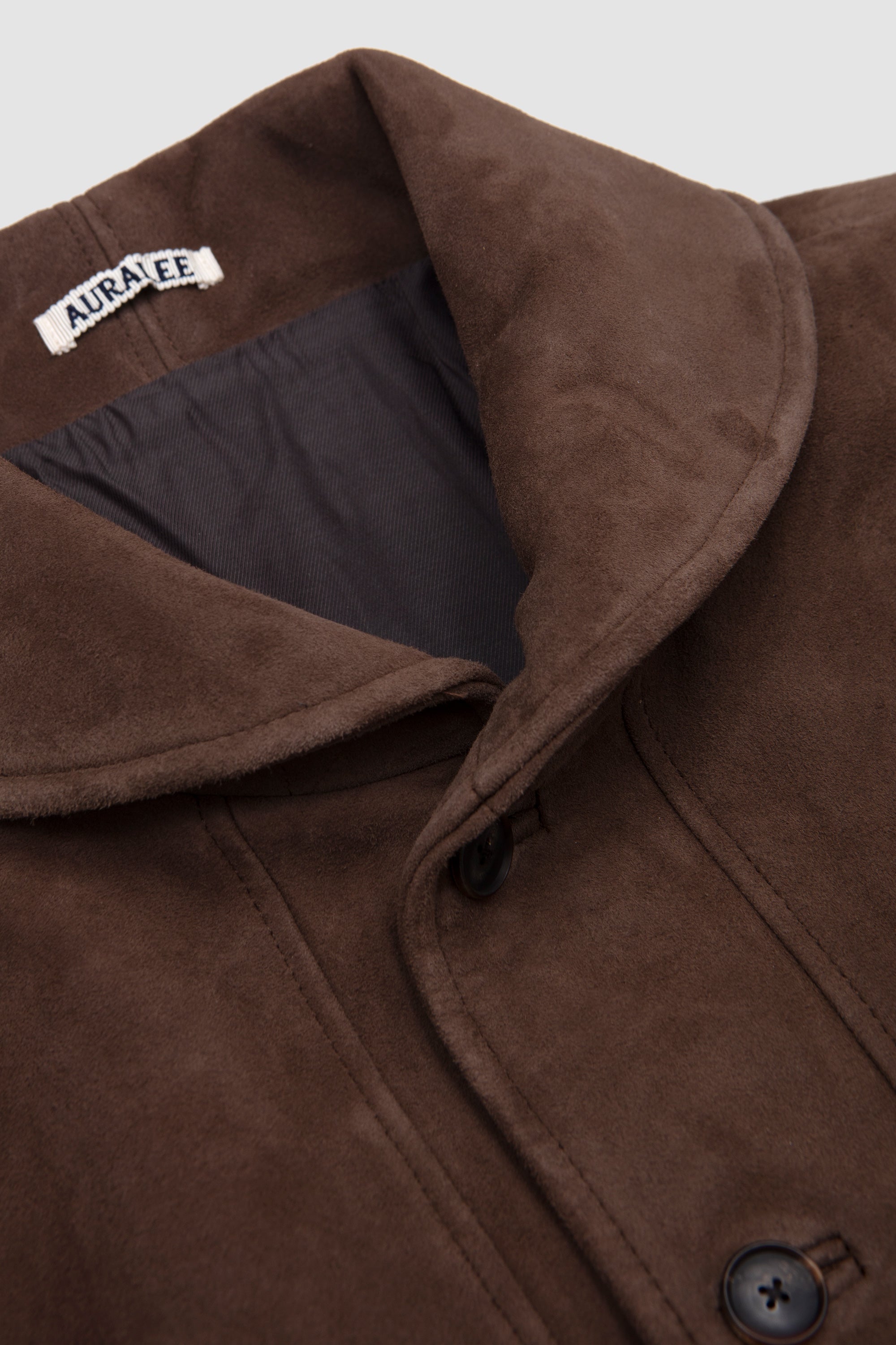 Silky Grain Suede Blouson Dark Brown