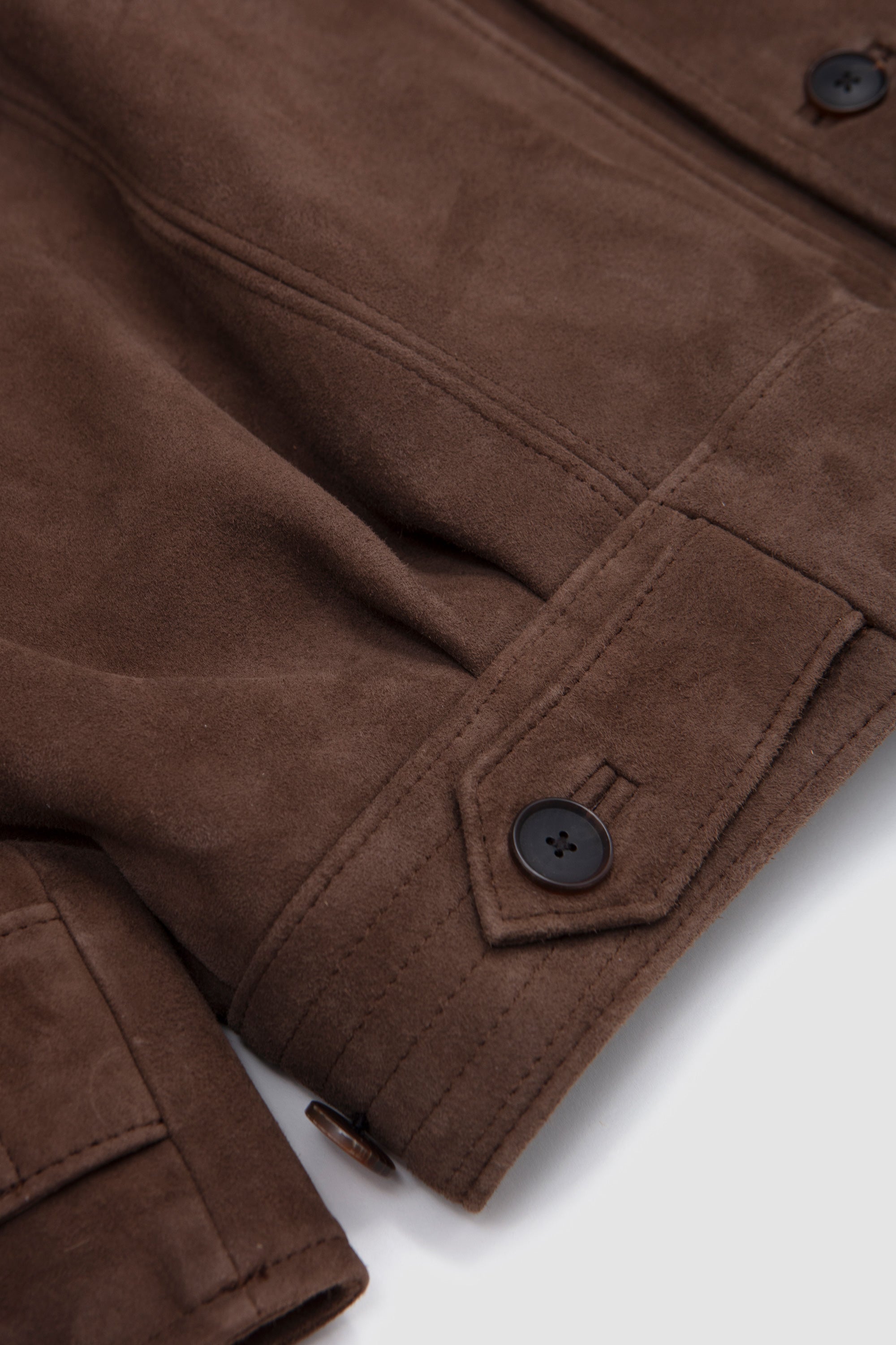Silky Grain Suede Blouson Dark Brown