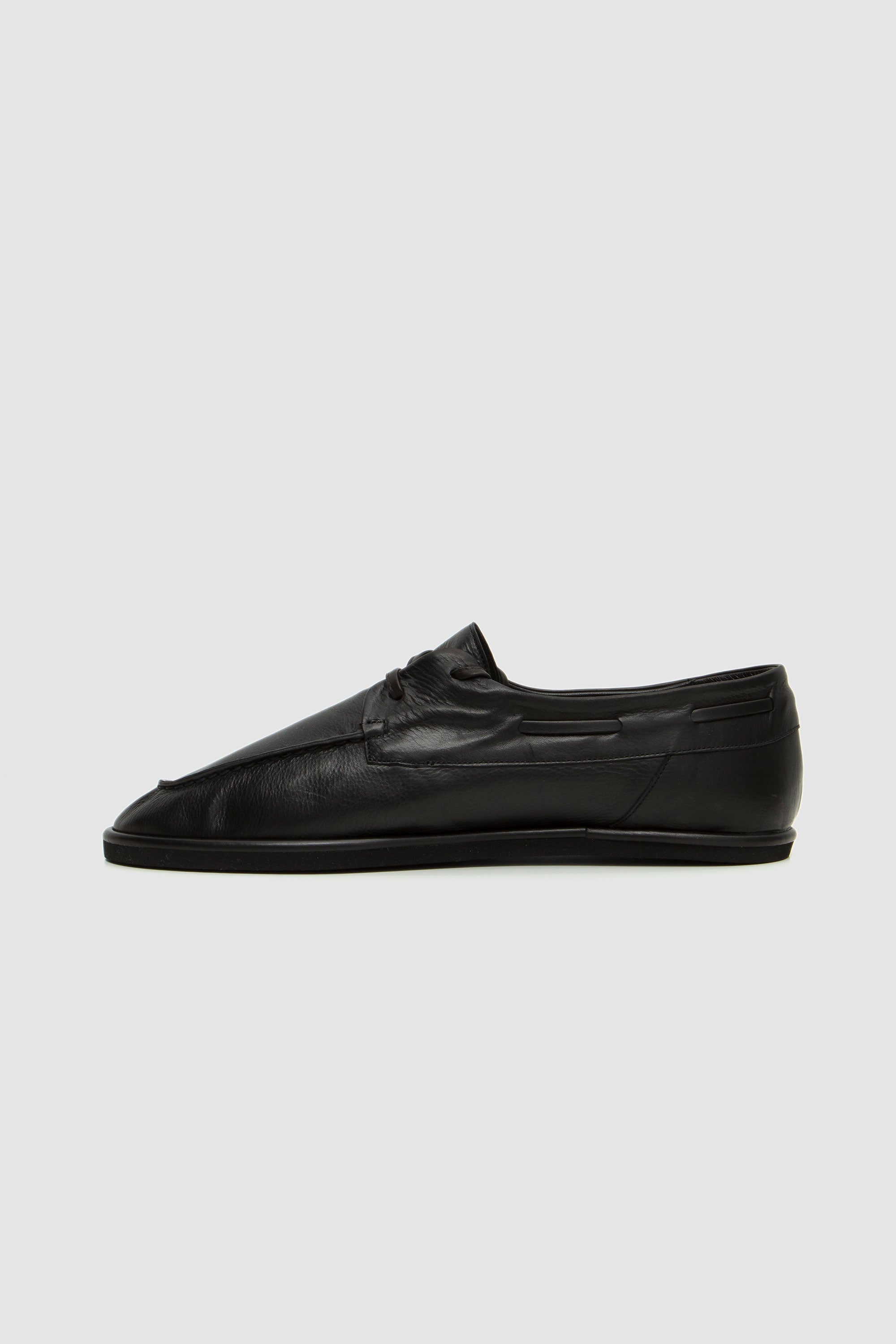 Soft Leather Deck Shoes Black_4