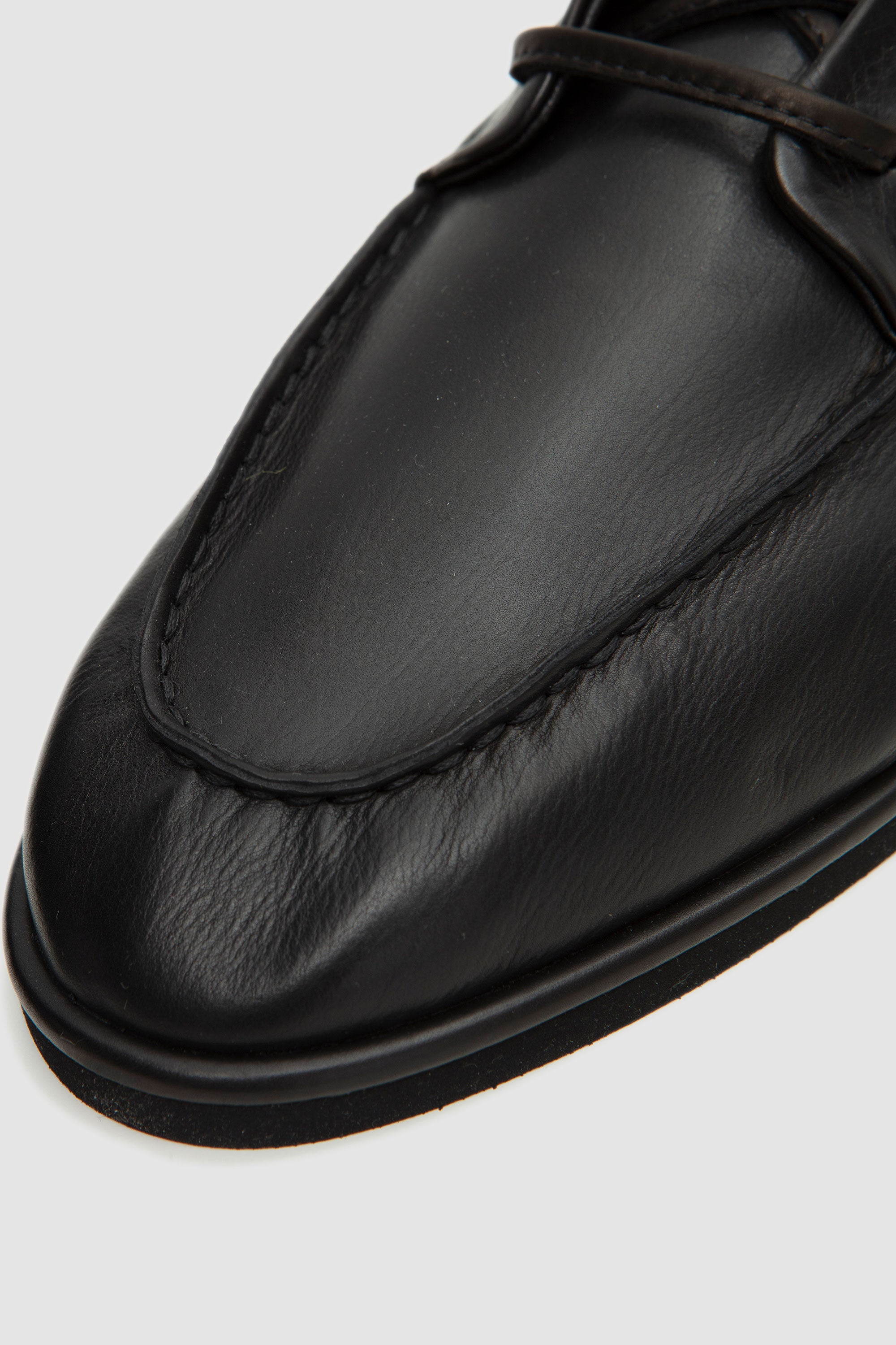 Soft Leather Deck Shoes Black_5