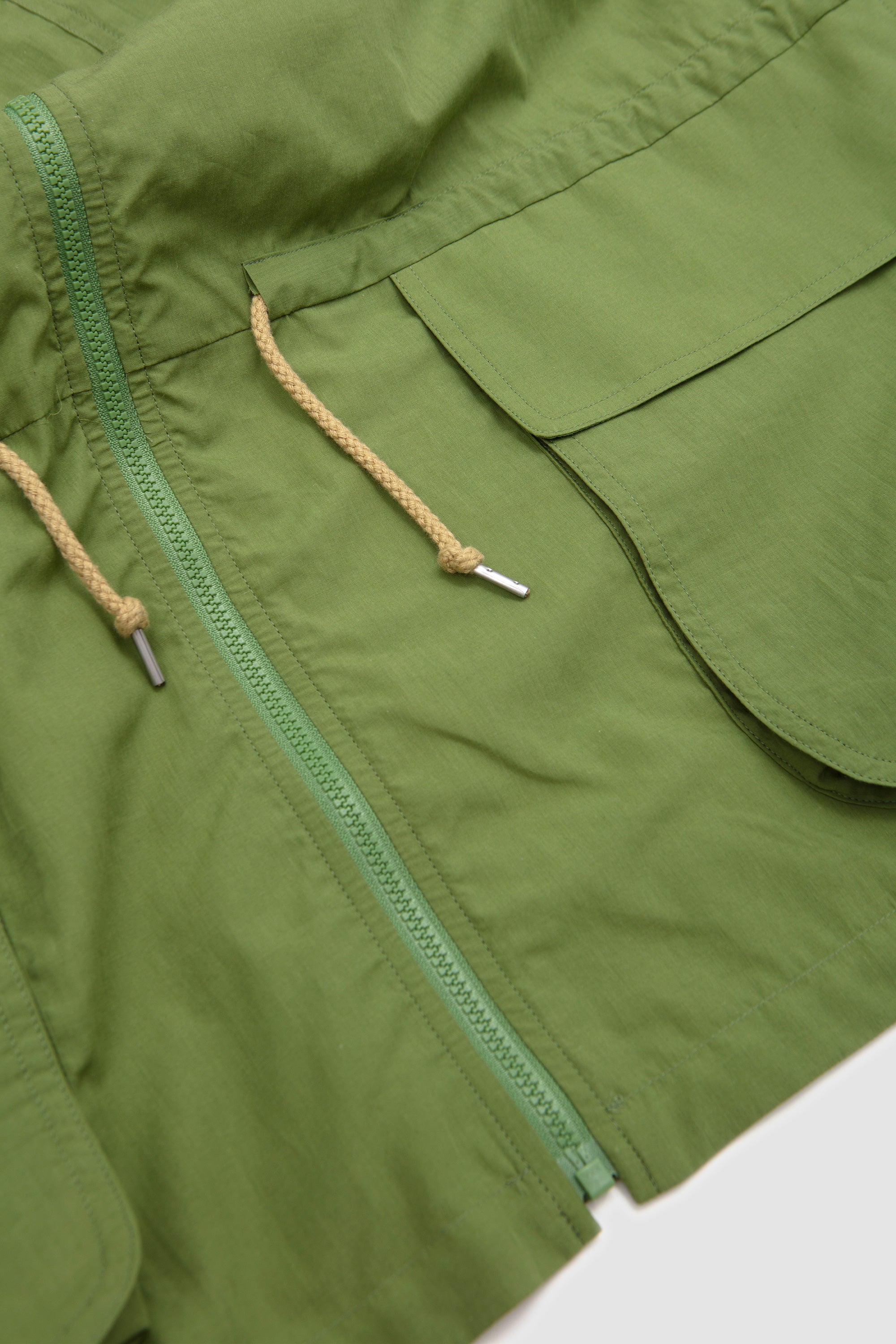 Super Fine Cotton Lawn Hooded Blouson Dusty Green