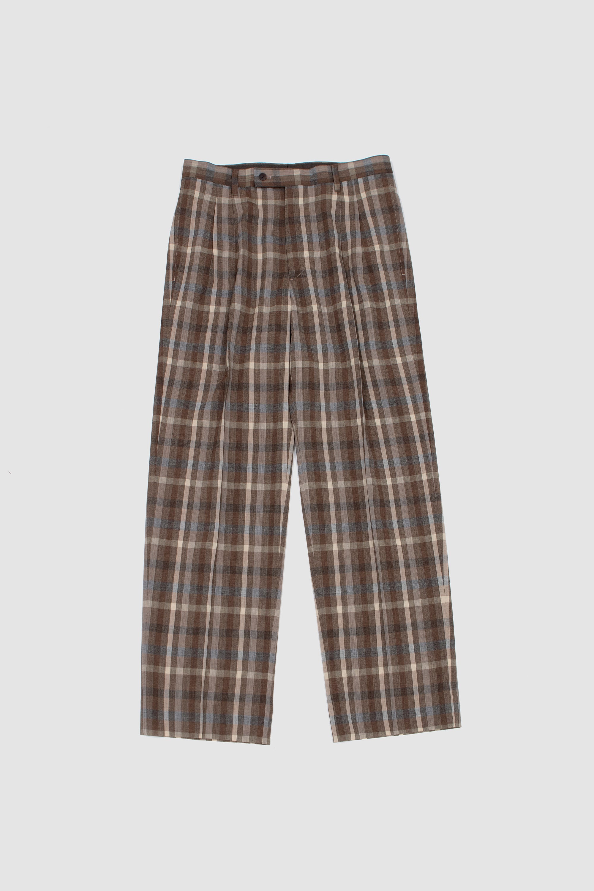SPORTIVO [Bluefaced wool 2tuck slacks brown/red stripes]