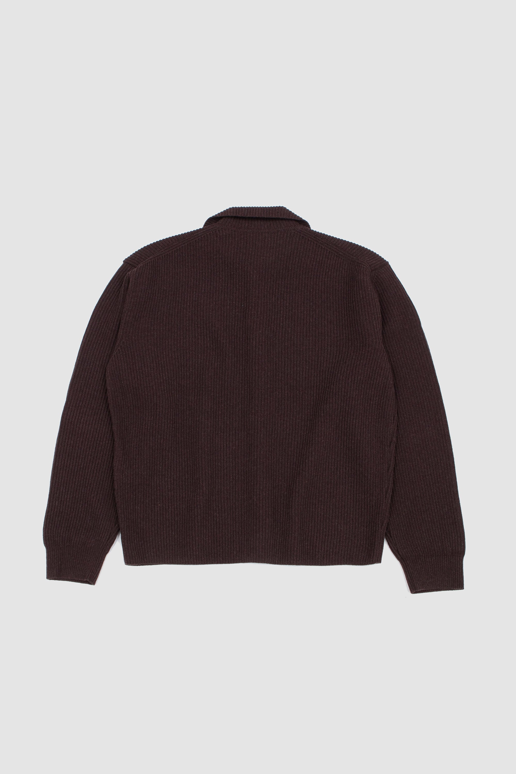 Super Fine Wool Shirt Cardigan Brown_4