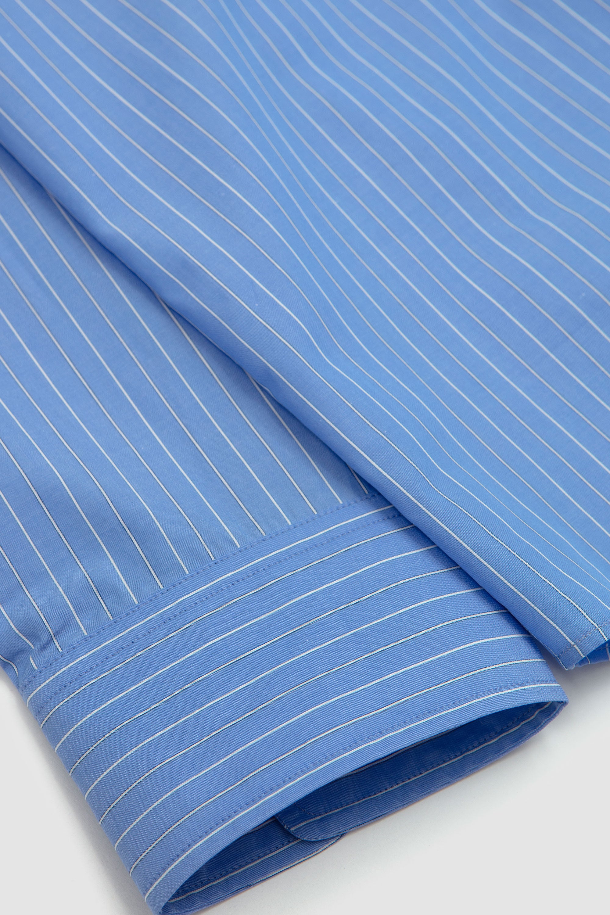 Suvin High Count Cloth Stripe Shirt Blue