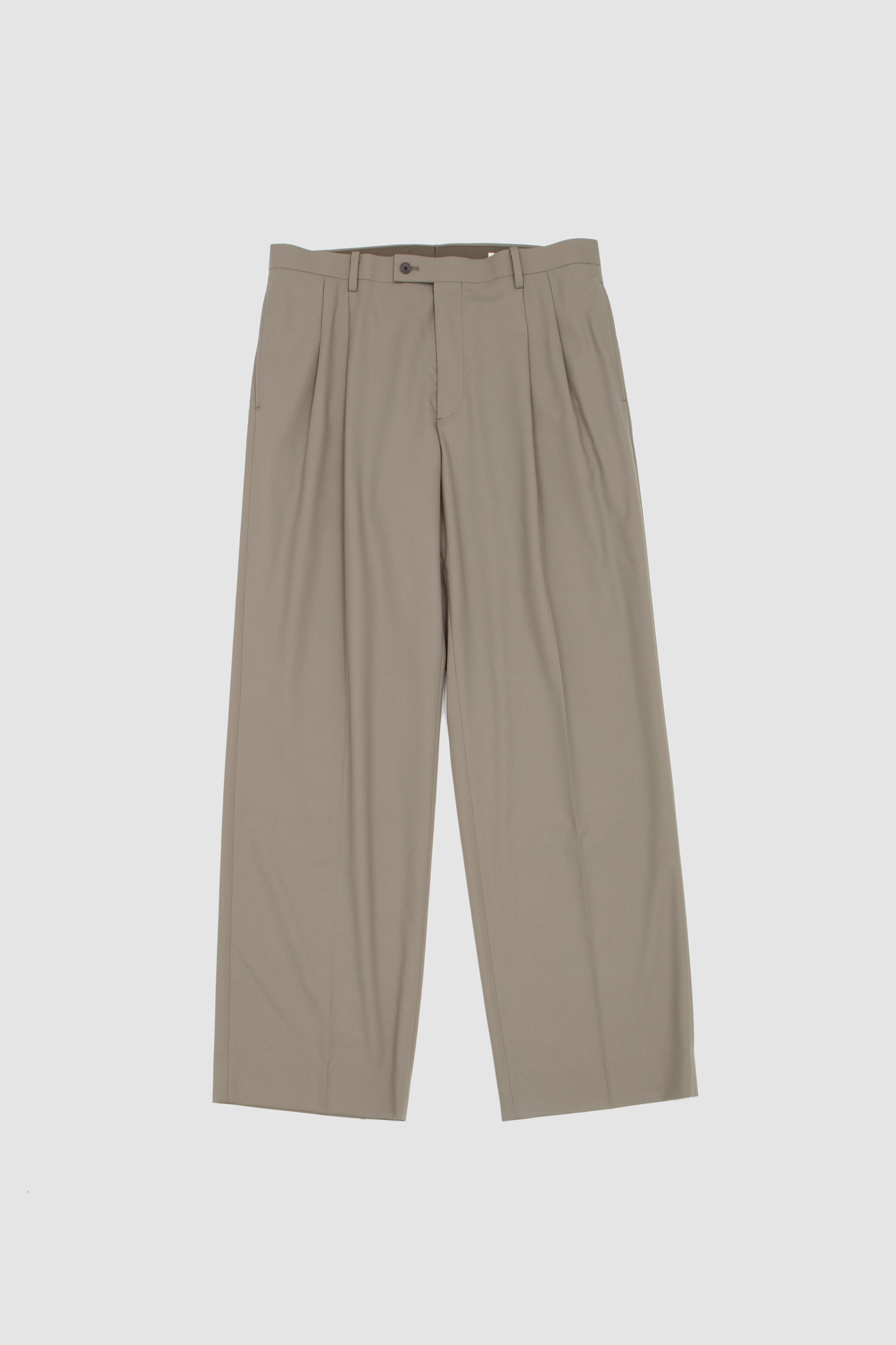SPORTIVO [Wool kid mohair hop sack two tuck slacks ivory white]