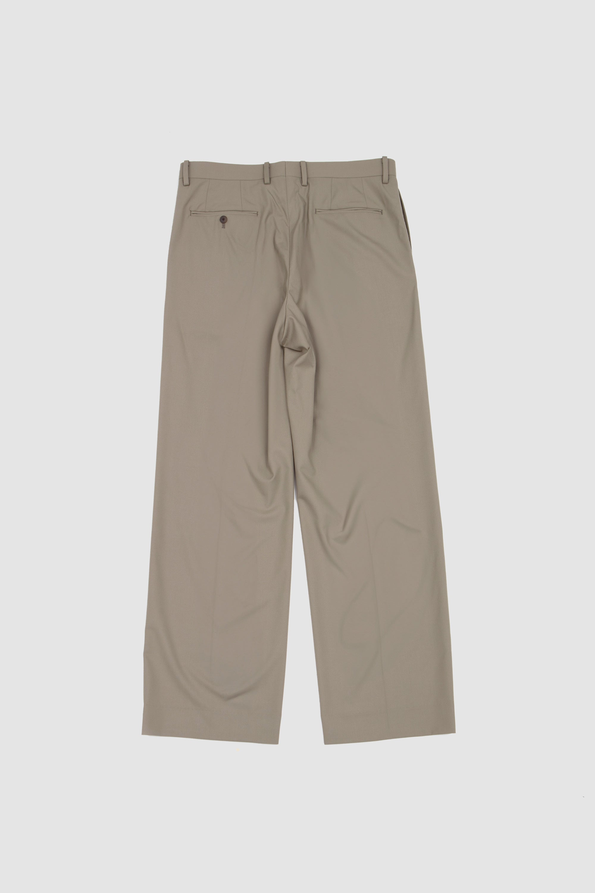 Ultra Fina Tropical Wool Two Tuck Slacks Light Khaki