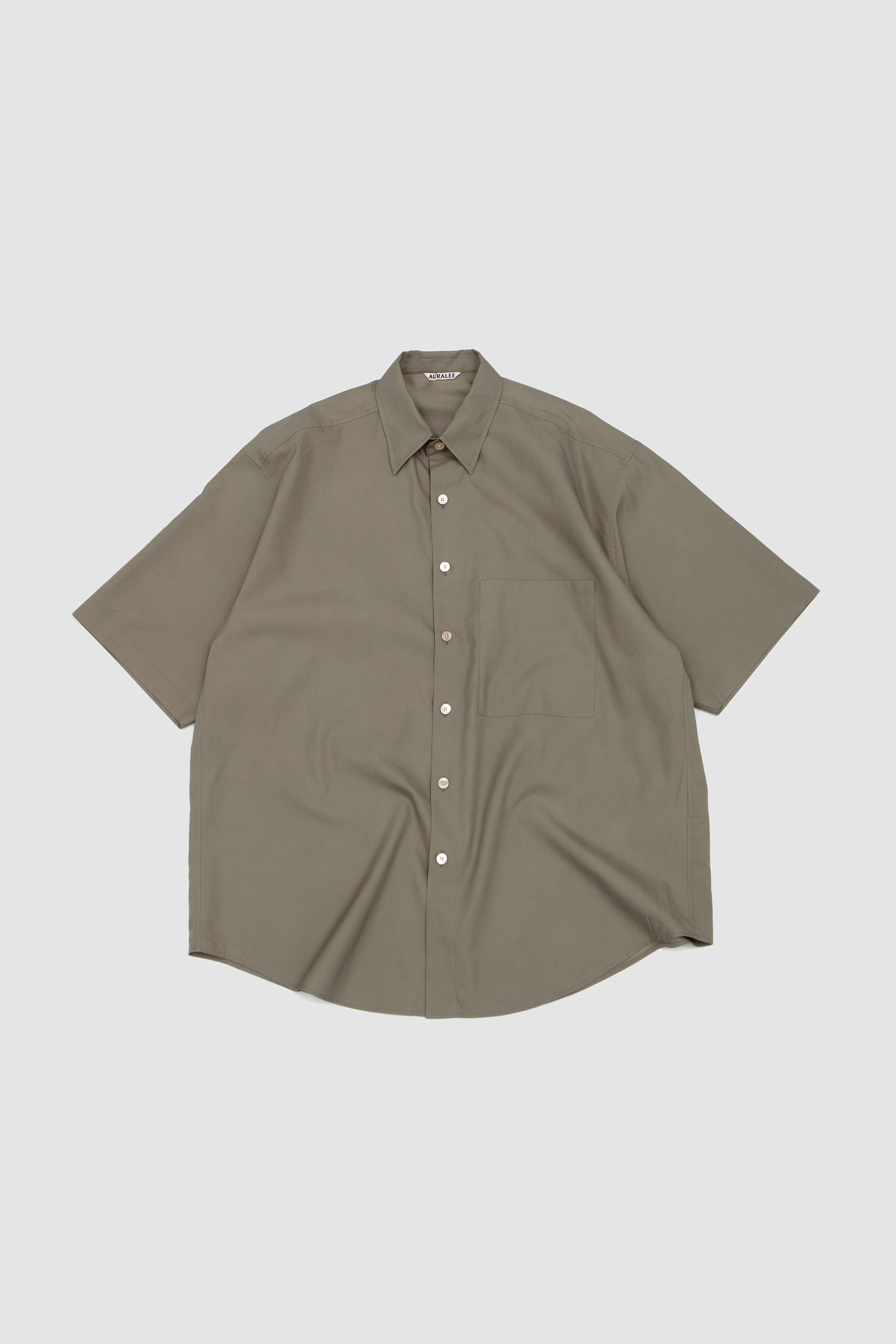 Washed Finx Twill Big Half-Sleeved Shirt Olive