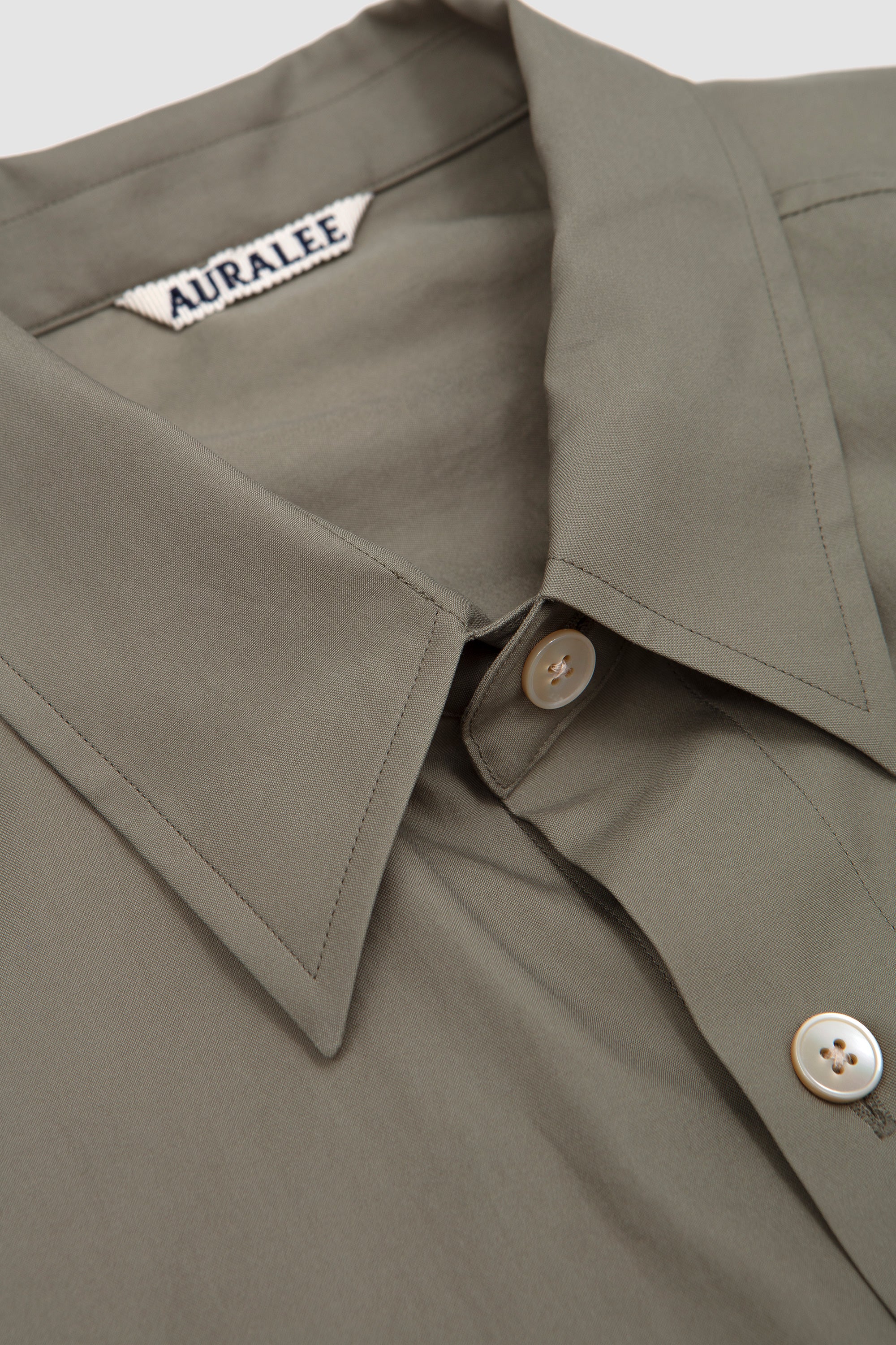 Washed Finx Twill Big Half-Sleeved Shirt Olive