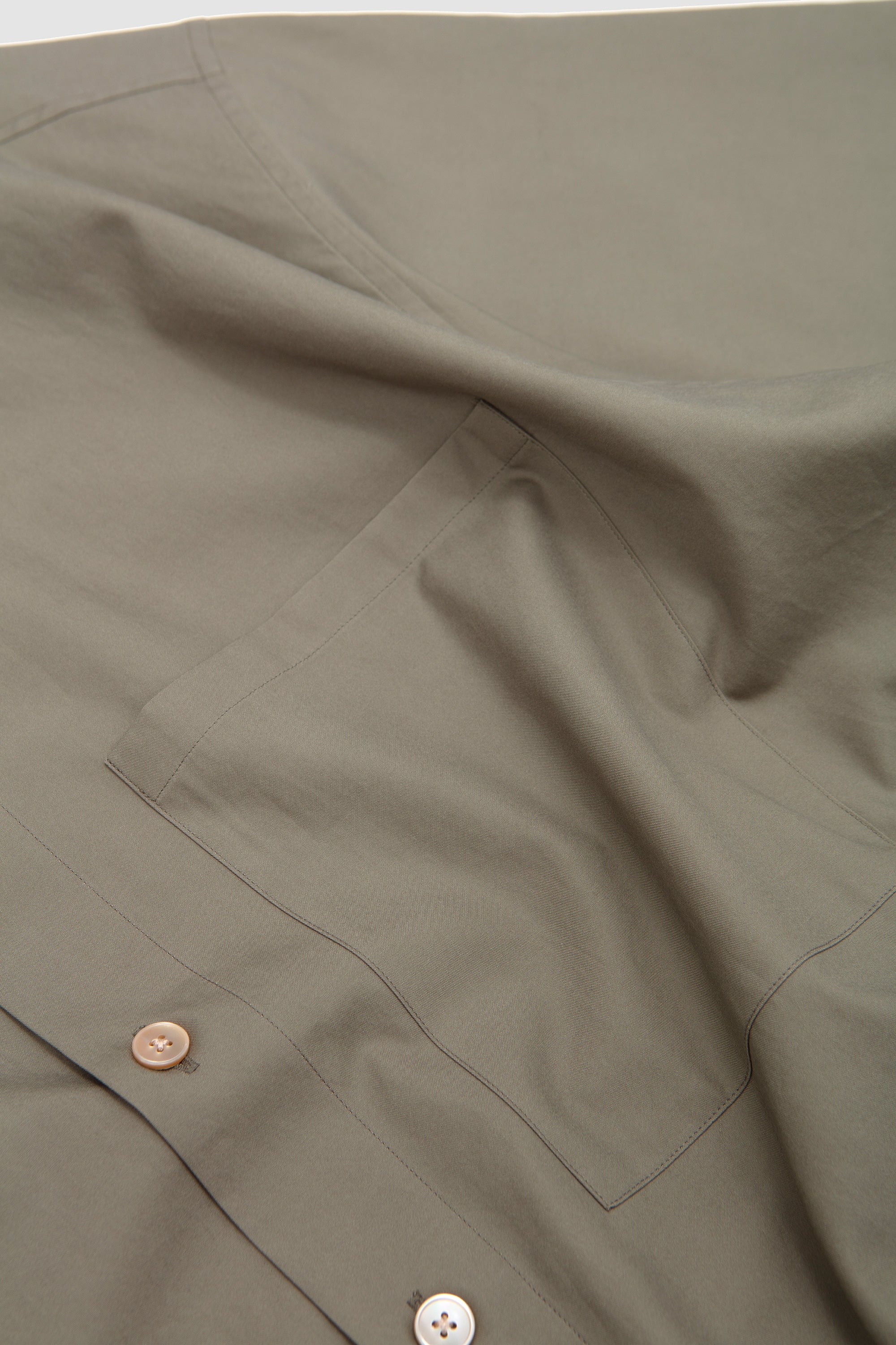 Washed Finx Twill Big Half-Sleeved Shirt Olive