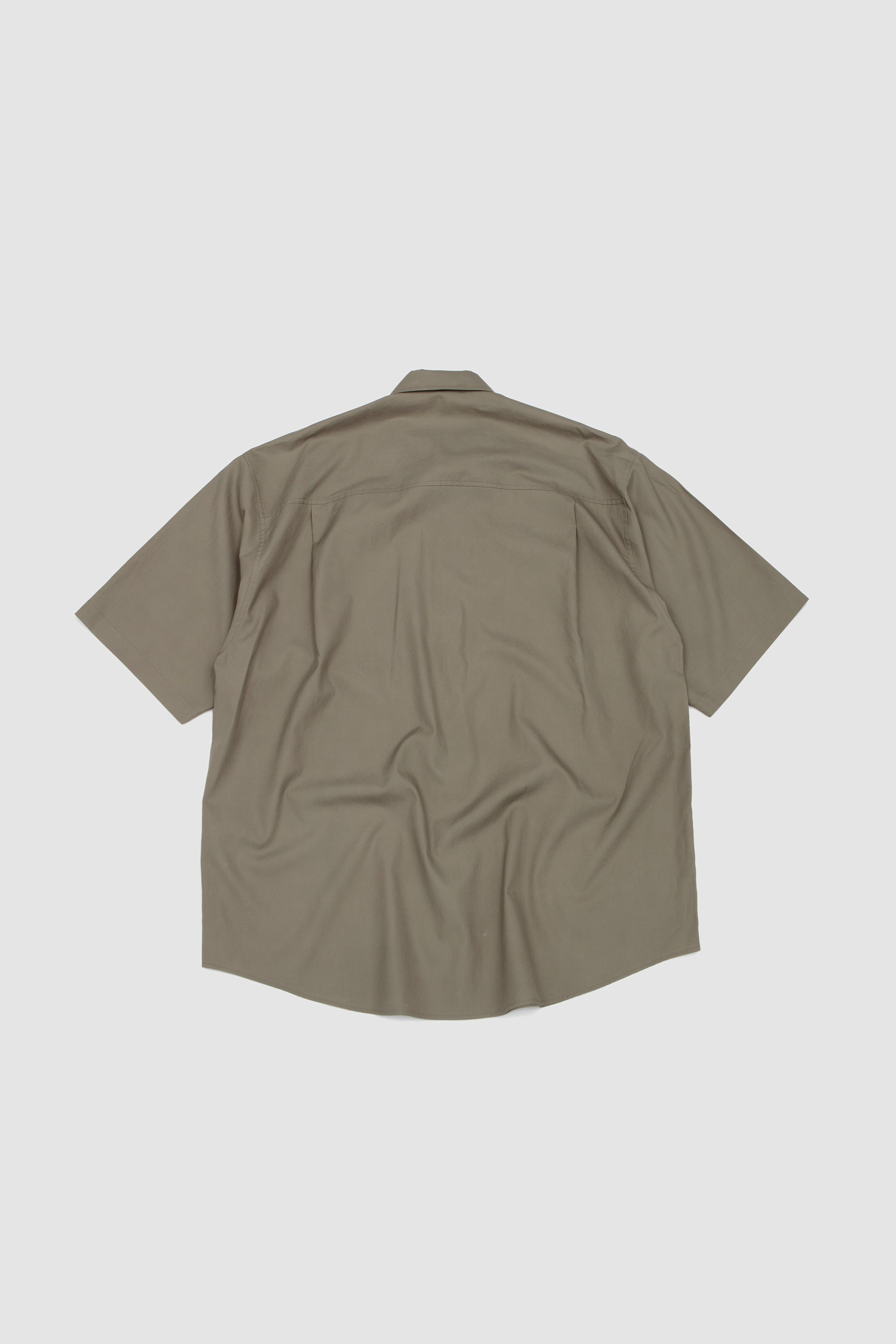 Washed Finx Twill Big Half-Sleeved Shirt Olive_4