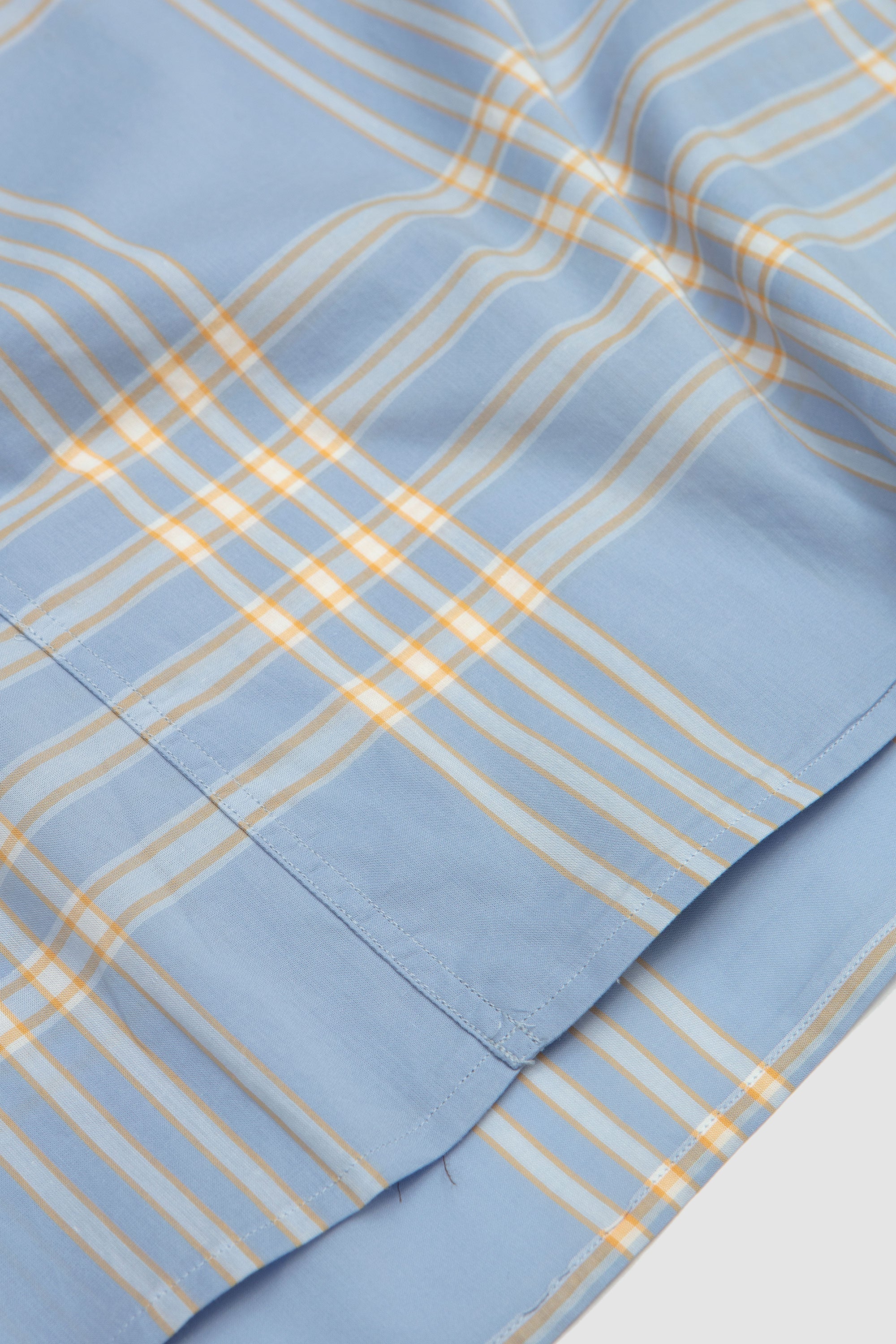 Washed Finx Typewriter Check PO Shirt Light Blue Check