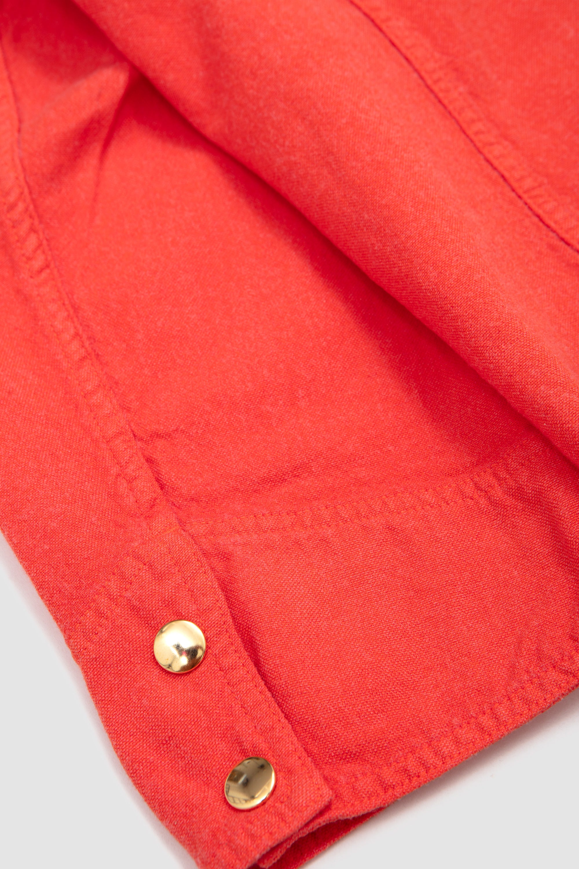Wool Cotton Linen Ox Work Jacket Red Orange