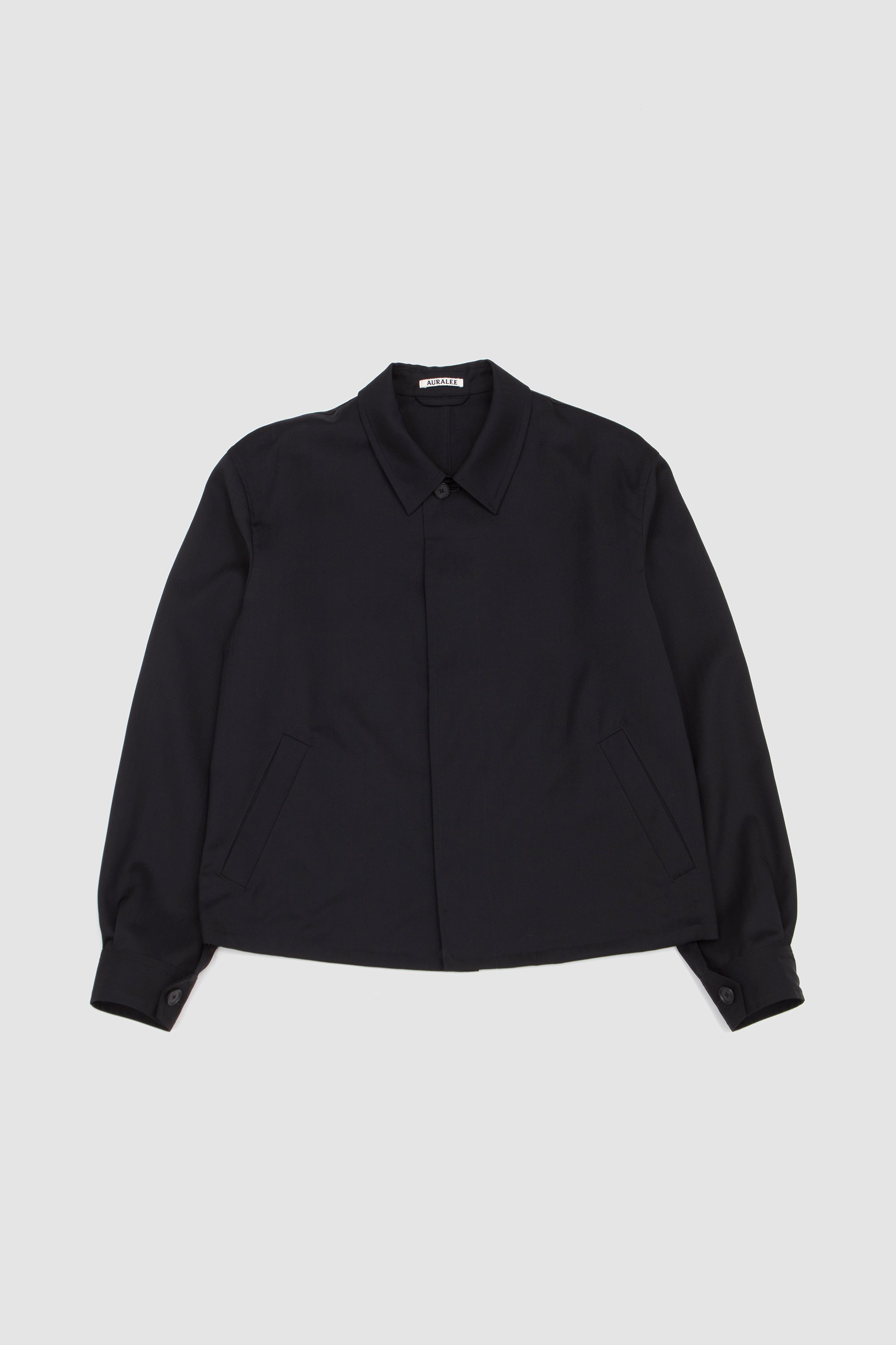 Wool Herringbone Blouson Black