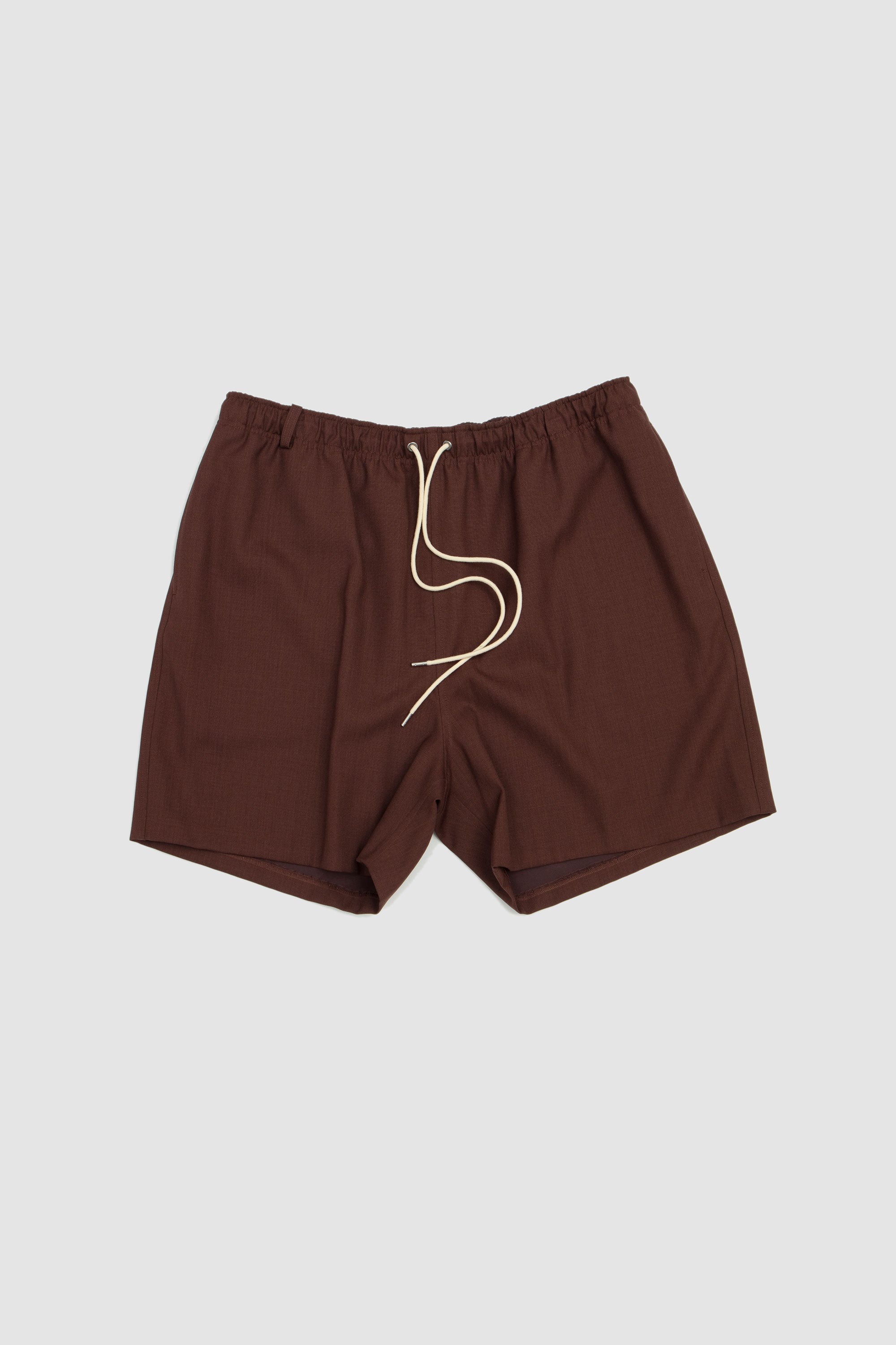 Wool Kid Mohair Hop Sack Shorts Burgundy_1