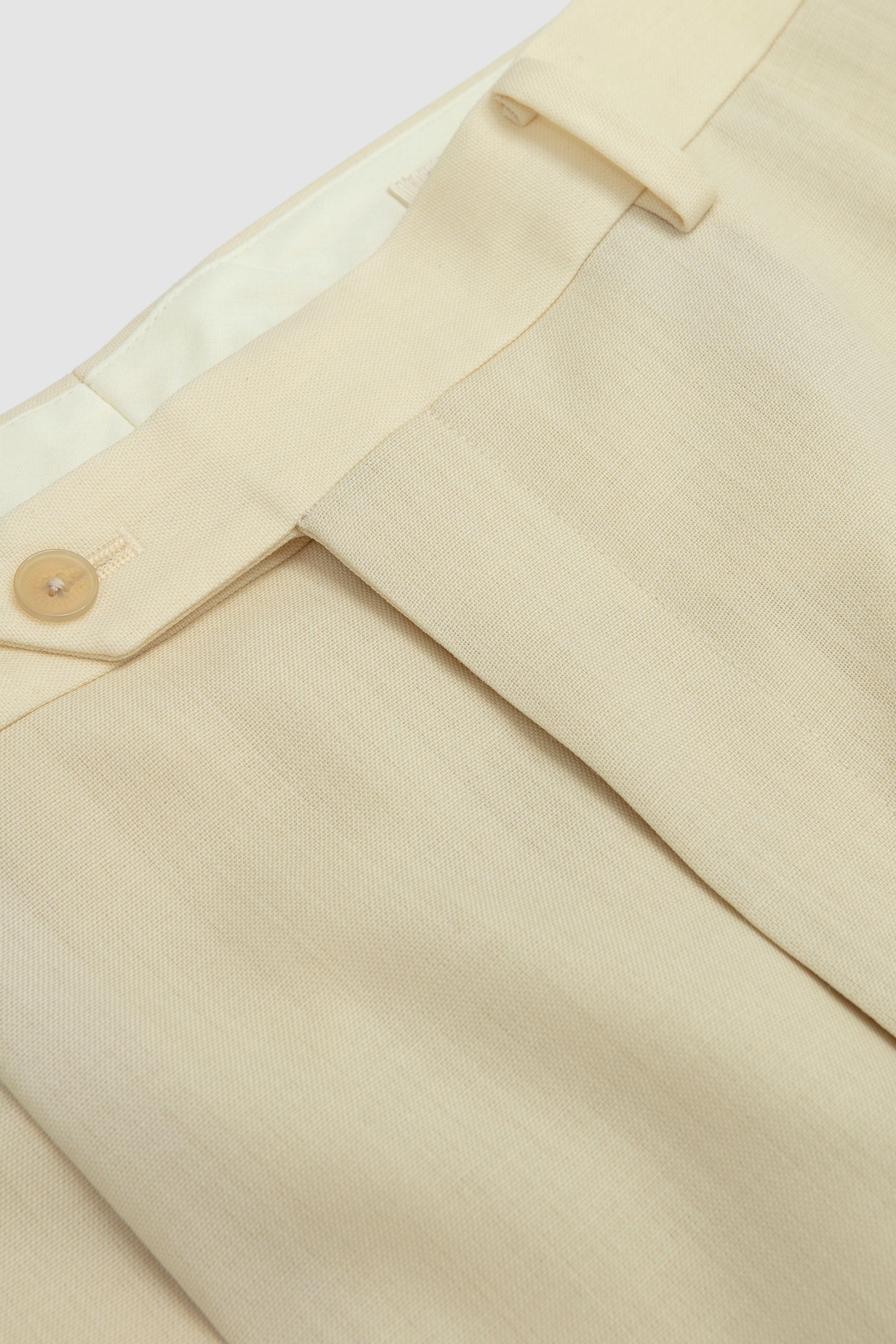 Wool Kid Mohair Hop Sack Two Tuck Slacks Ivory White