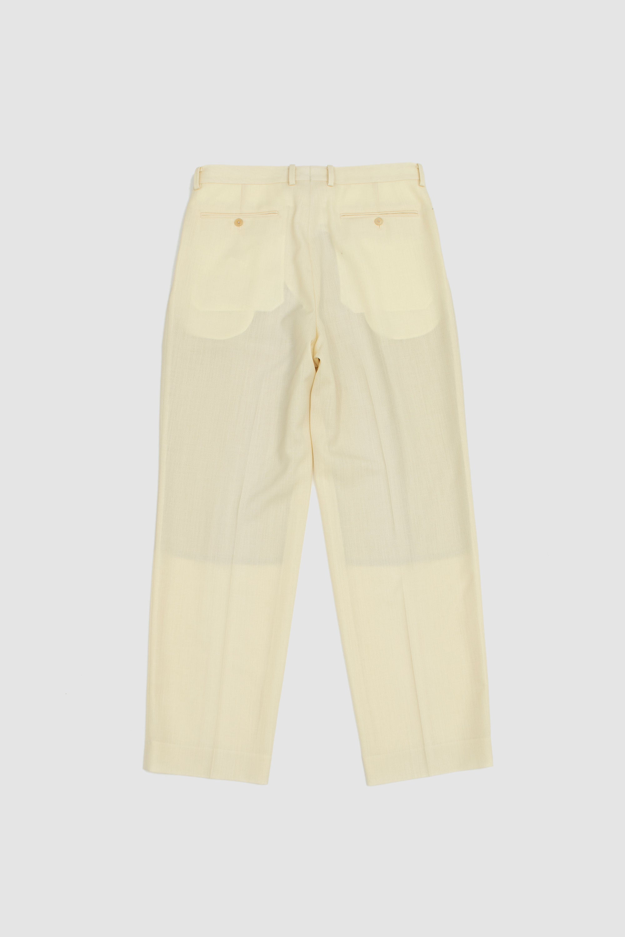 Wool Kid Mohair Hop Sack Two Tuck Slacks Ivory White_4