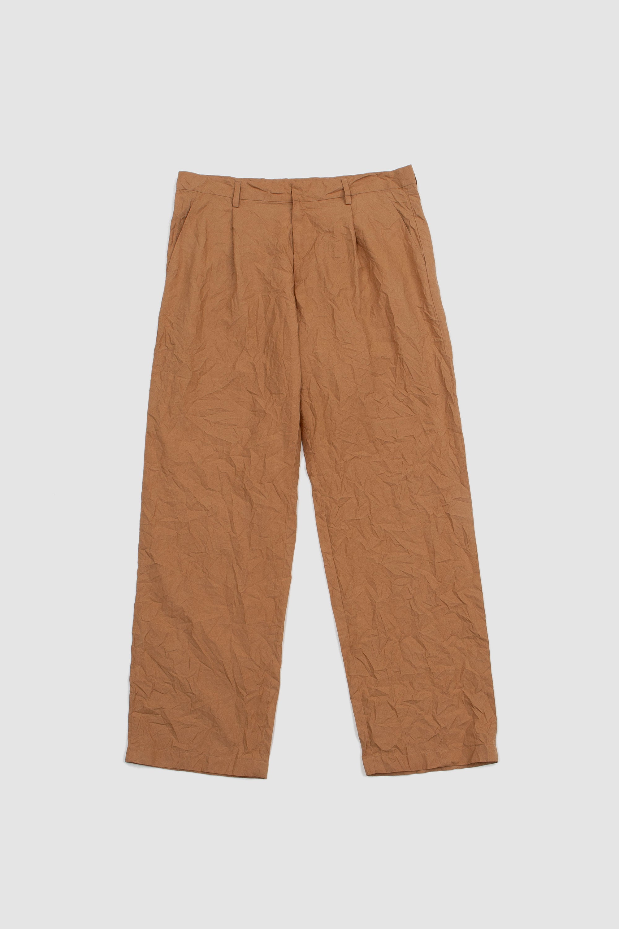 Wrinkled Washed Finx Twill Pants Brown_1