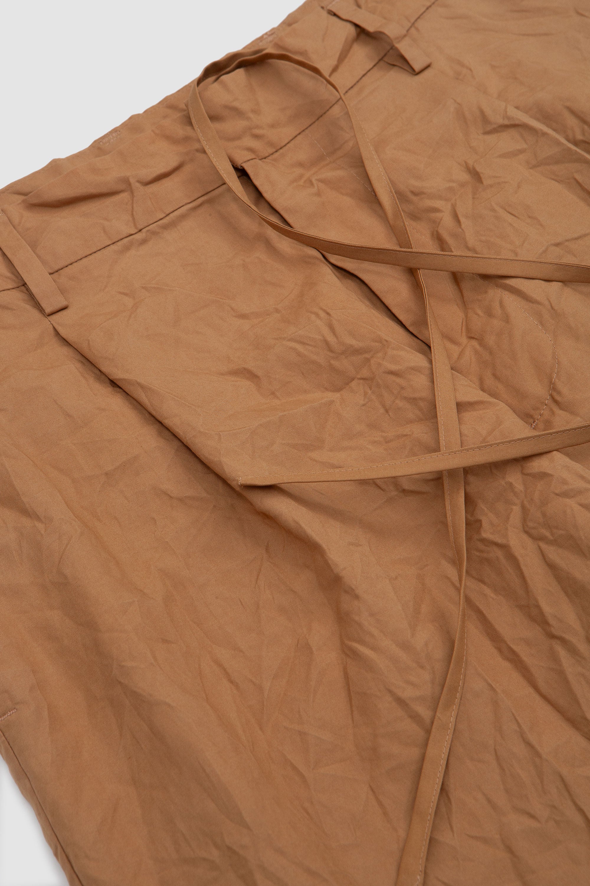 Wrinkled Washed Finx Twill Pants Brown