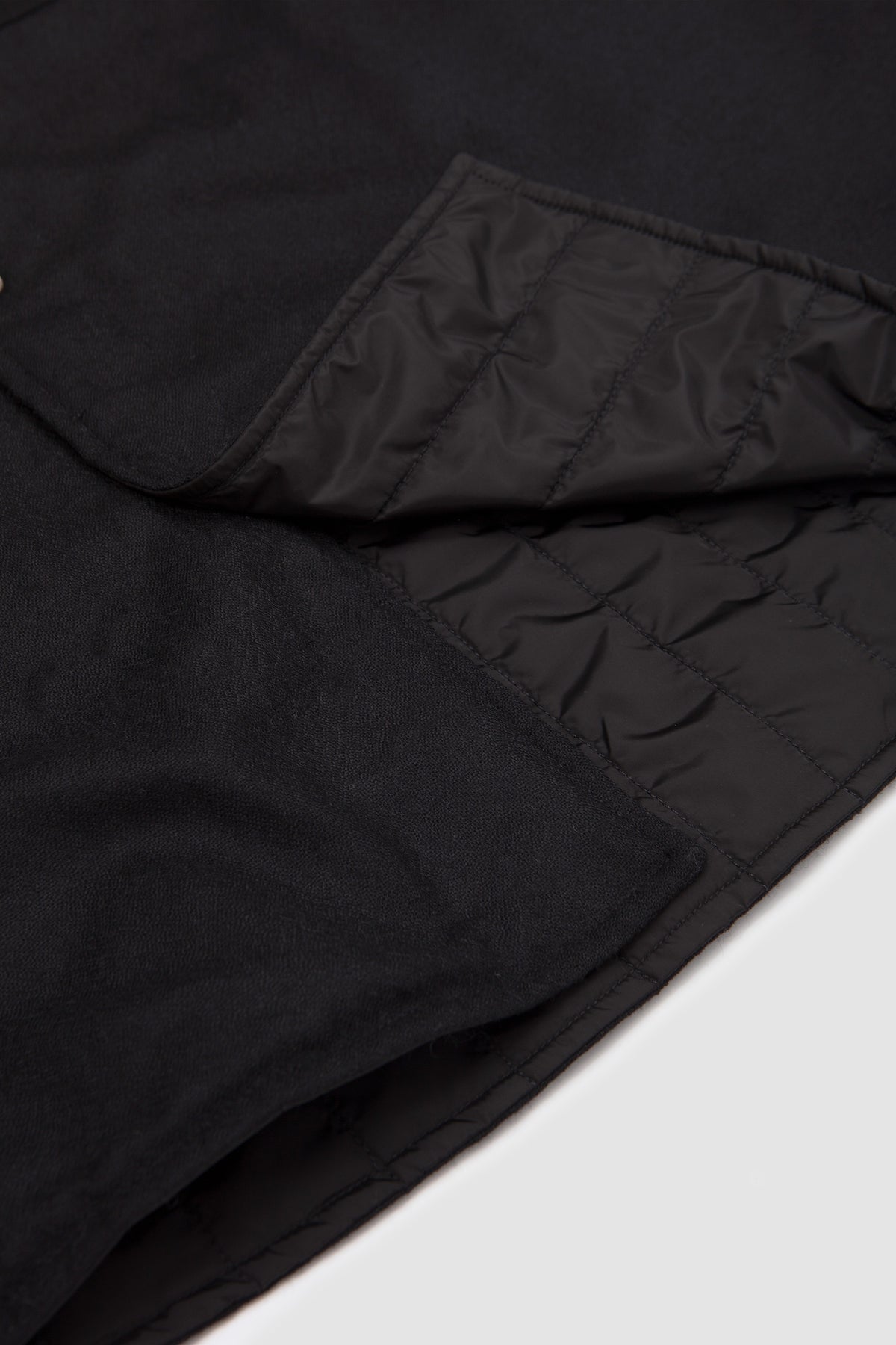 Twin Quilted Overshirt Wool Flannel Black_2