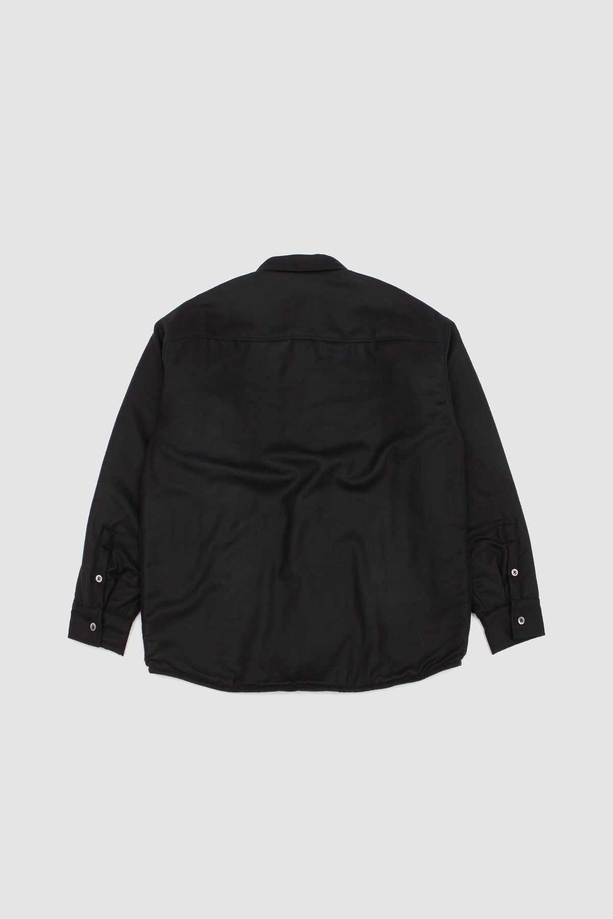 Twin Quilted Overshirt Wool Flannel Black_4