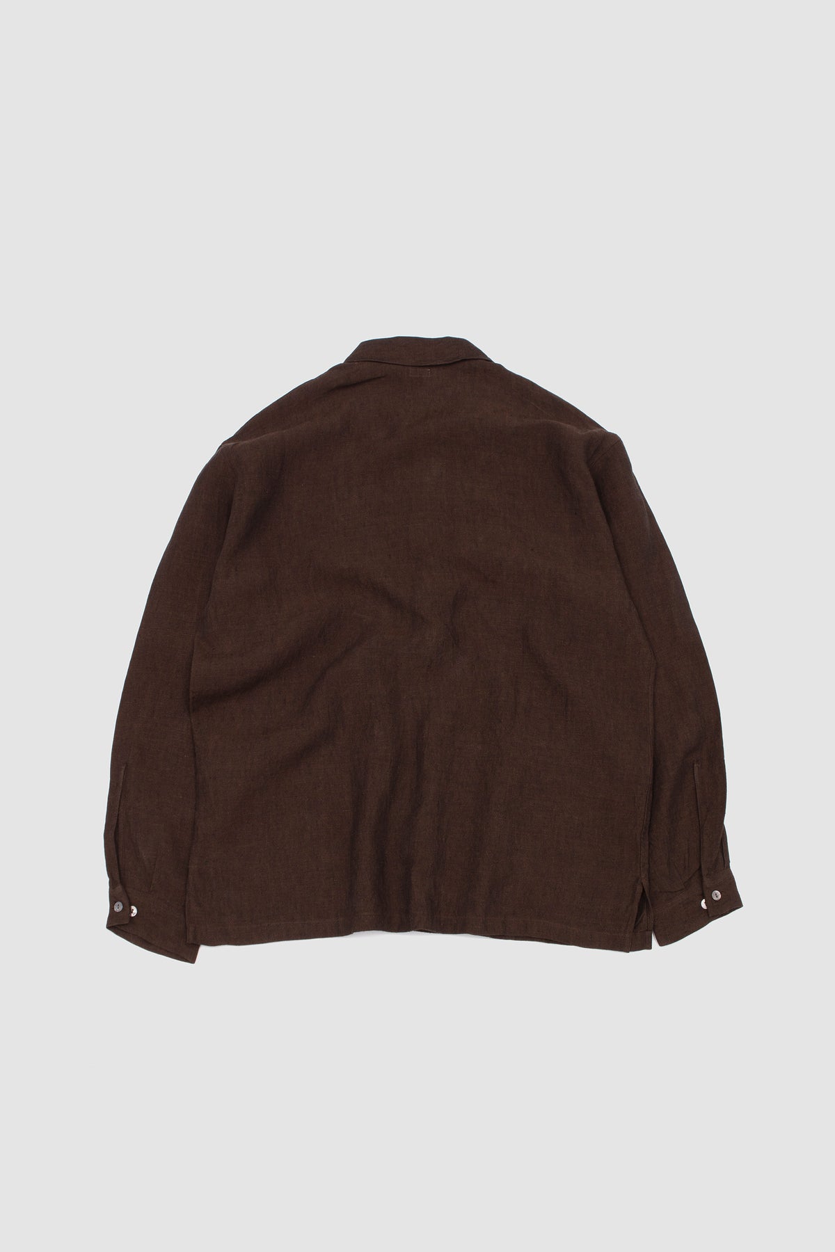 Martyn Shirt Linen Crossweave Brown/ Black_4