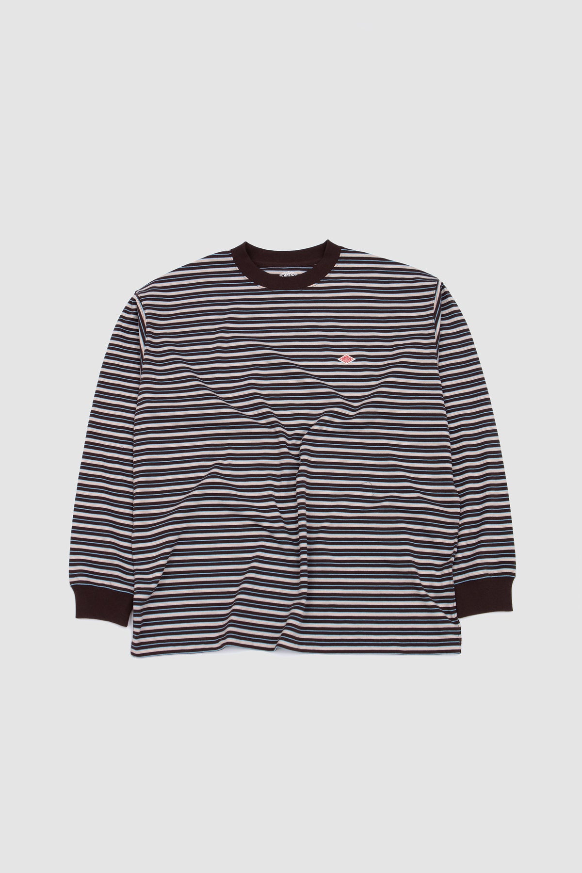 Long Sleeve T-Shirt Dark Brown/ Beige/ Sax Multi