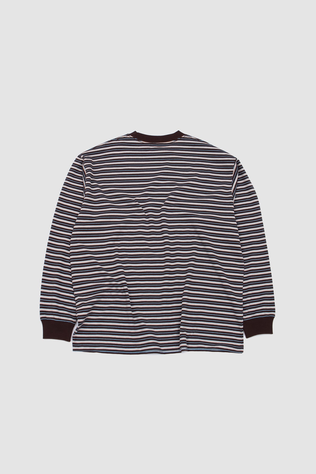 Long Sleeve T-Shirt Dark Brown/ Beige/ Sax Multi_4