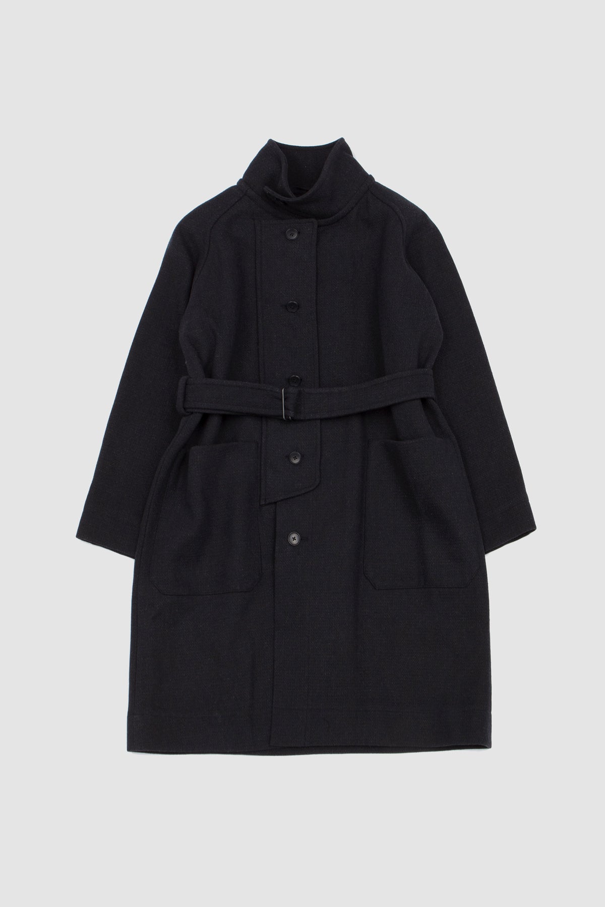 Stand Collar Coat Charcoal_1