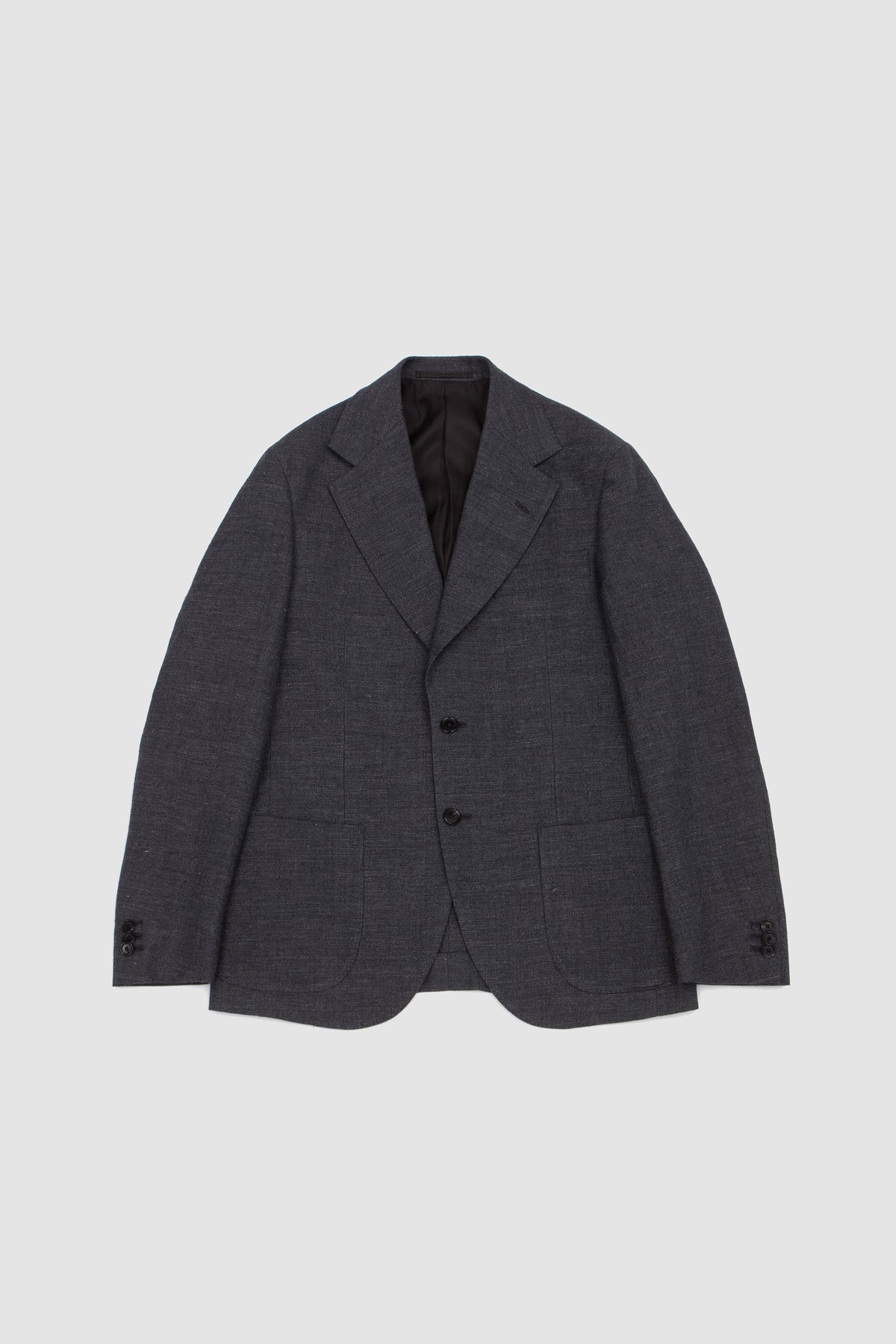 Wool Hemp Mesh 2B Single Jacket Top Charcoal