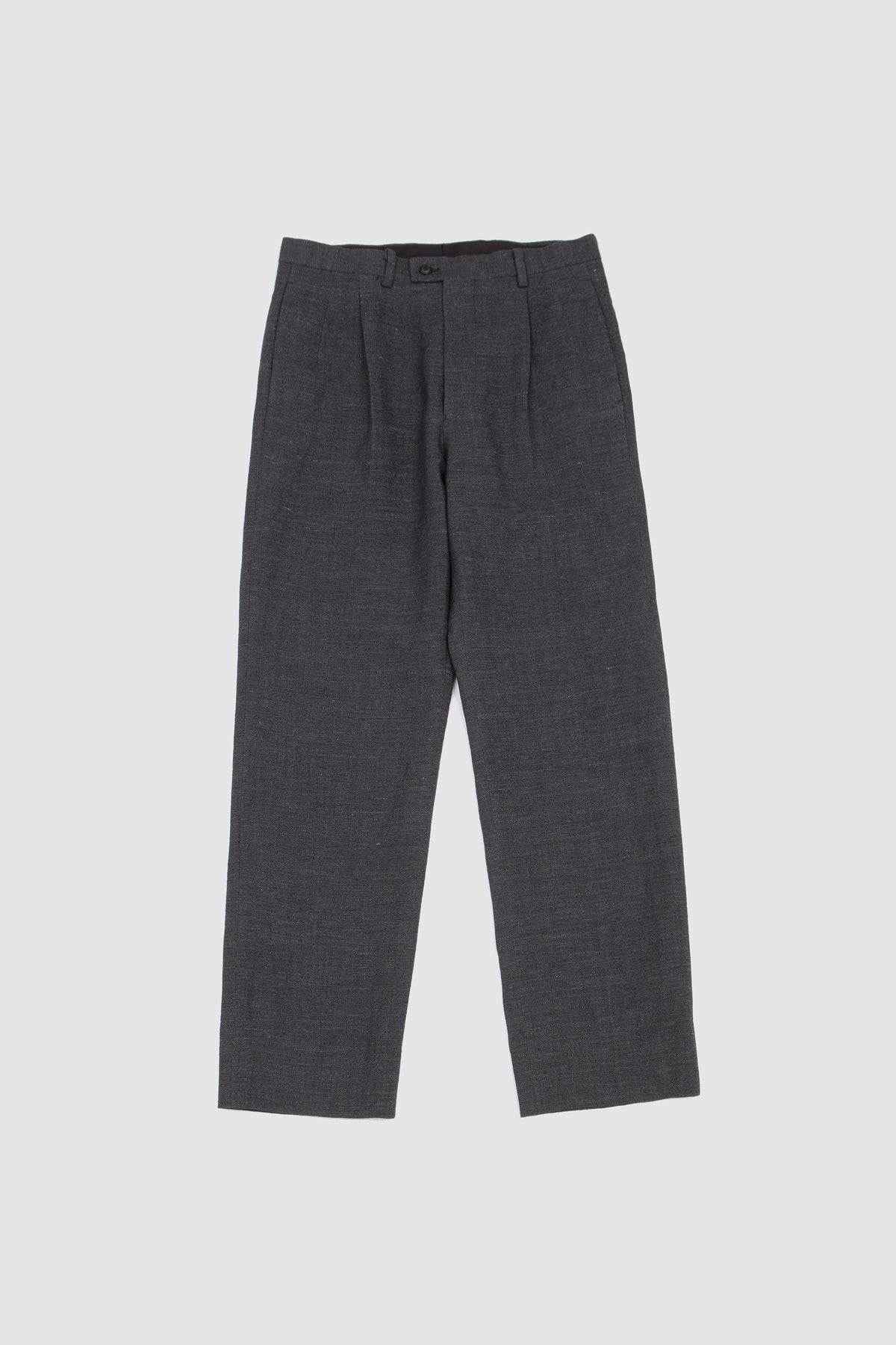 Wool Hemp Mesh Neutral Trousers Top Charcoal