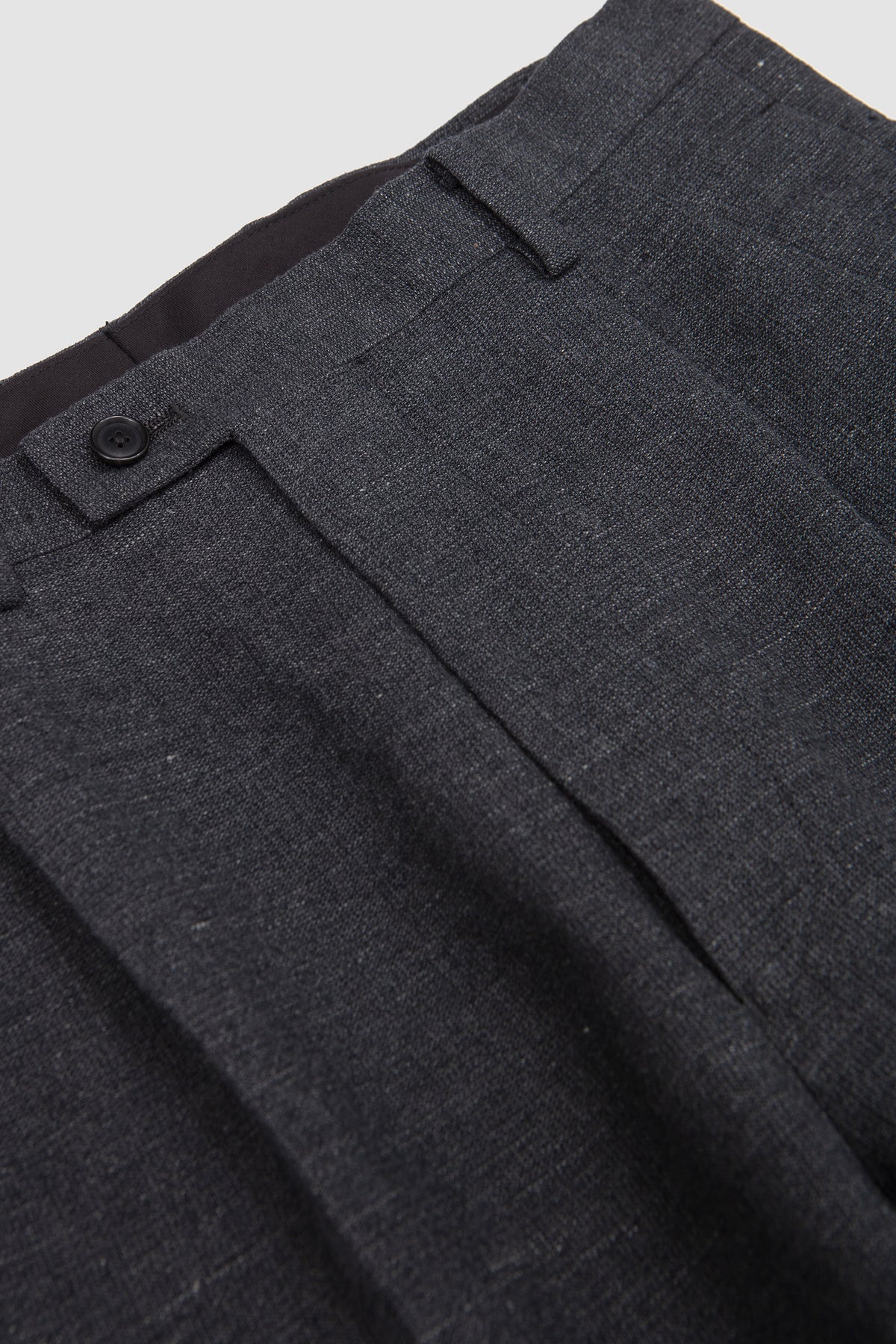 Wool Hemp Mesh Neutral Trousers Top Charcoal