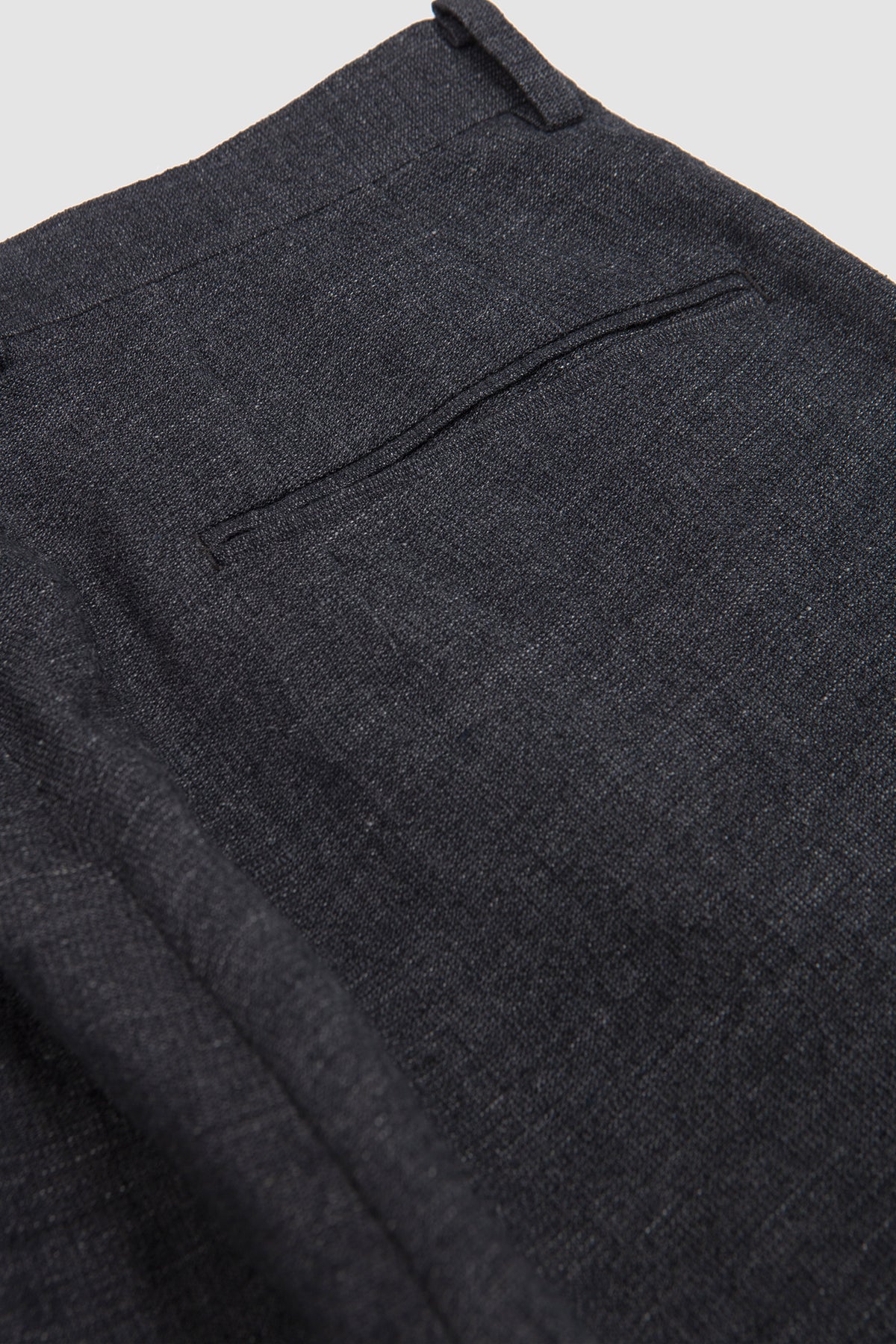 Wool Hemp Mesh Neutral Trousers Top Charcoal