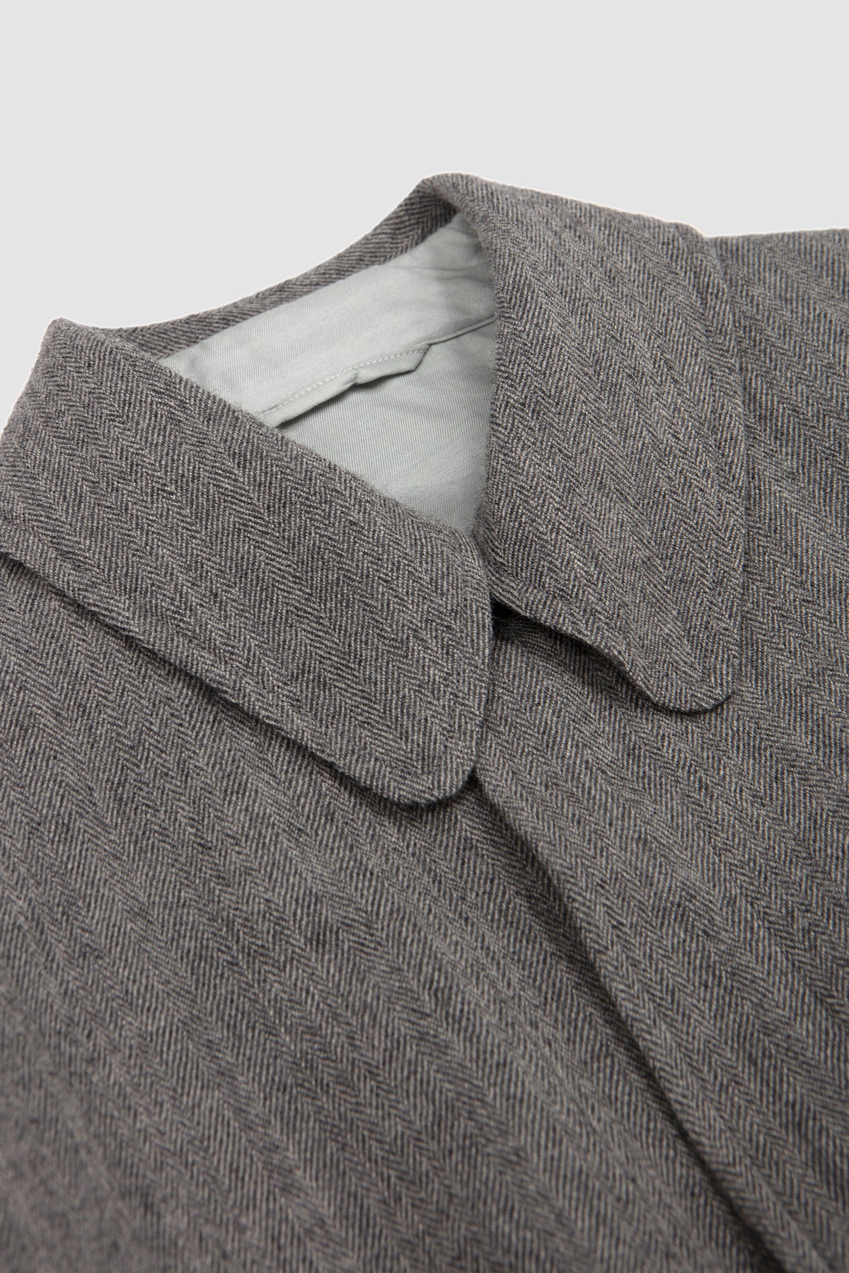Wool Herringbone Flight Jacket Top Grey_2