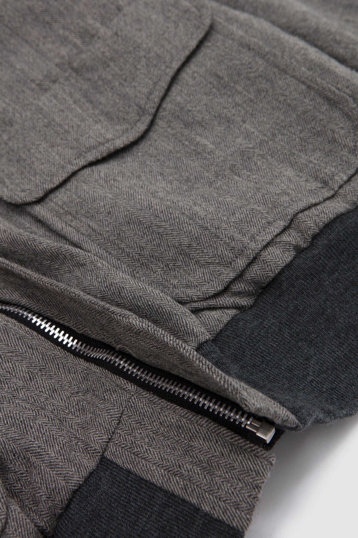 Wool Herringbone Flight Jacket Top Grey_3