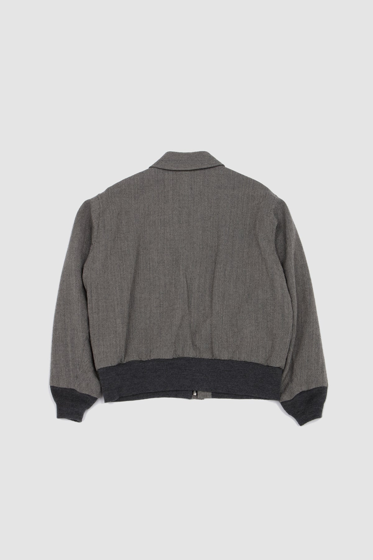 Wool Herringbone Flight Jacket Top Grey_4