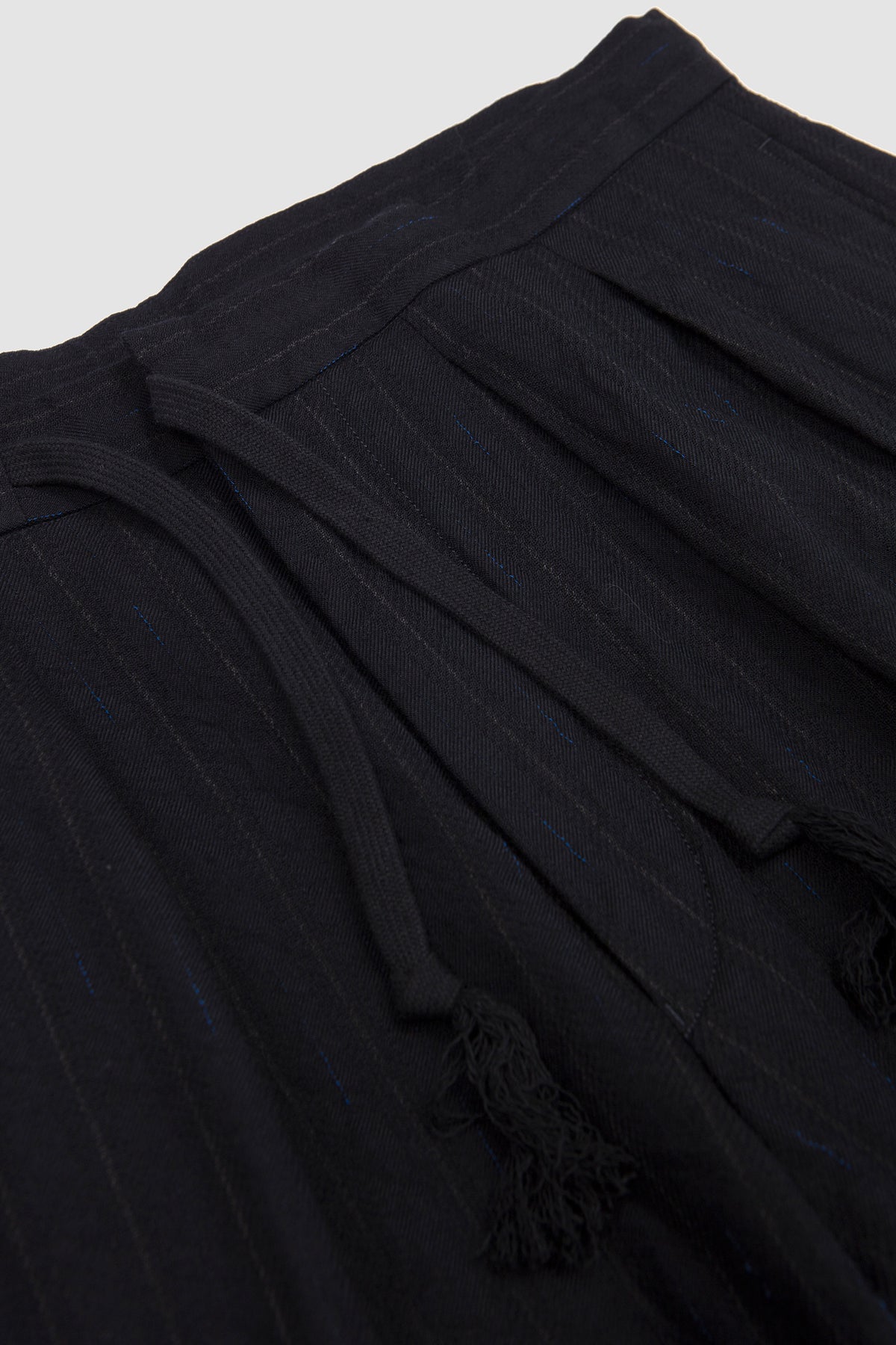 Wool Stripe Easy Trousers Navy