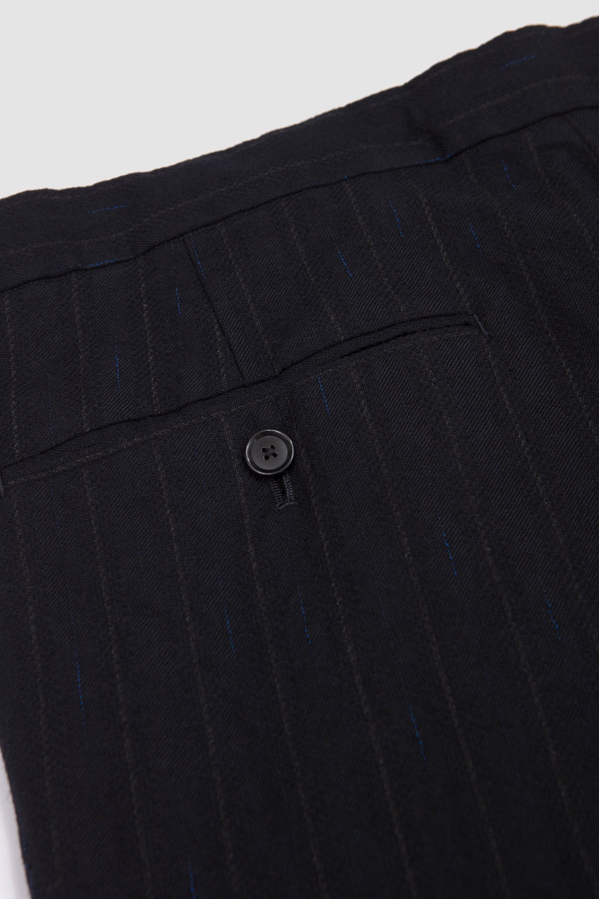 Wool Stripe Easy Trousers Navy