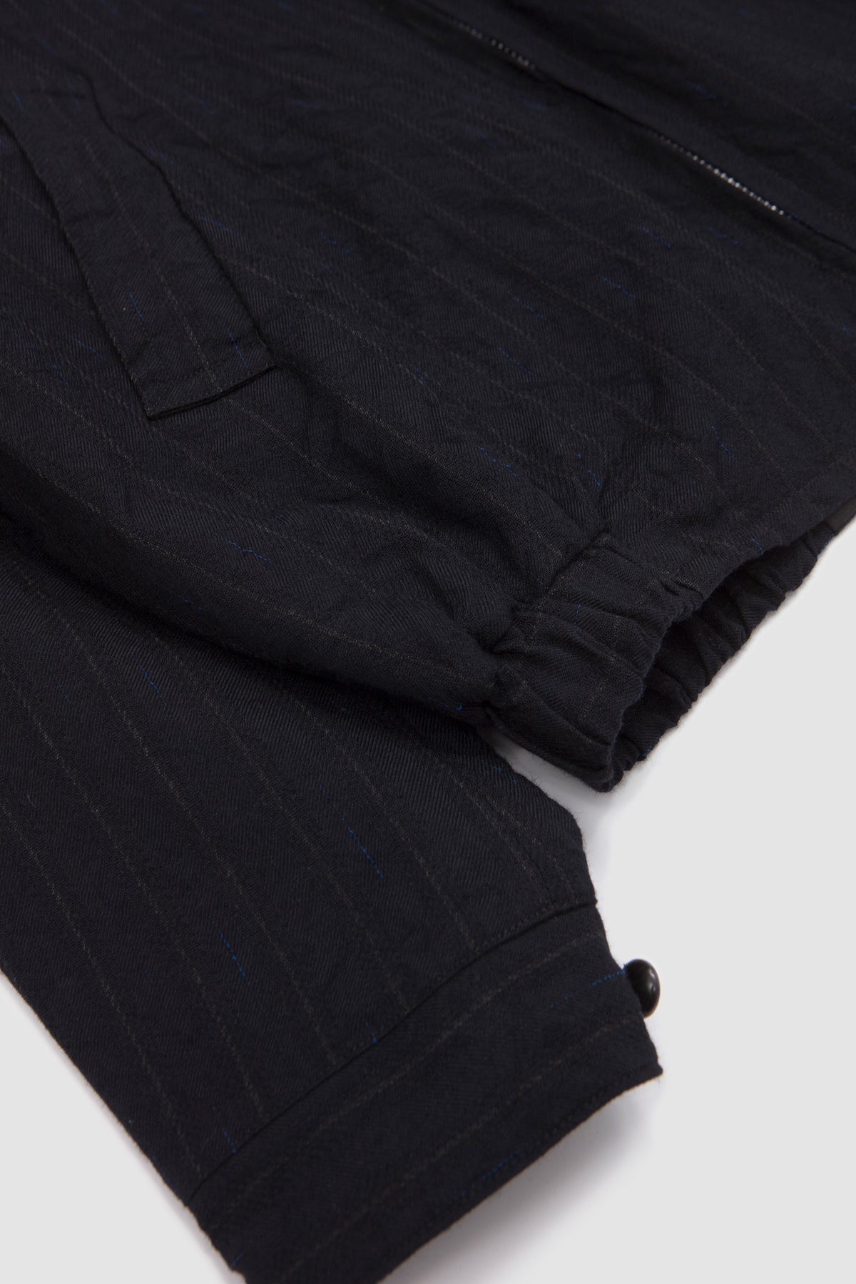 Wool Stripe Zip Blouson Navy_3