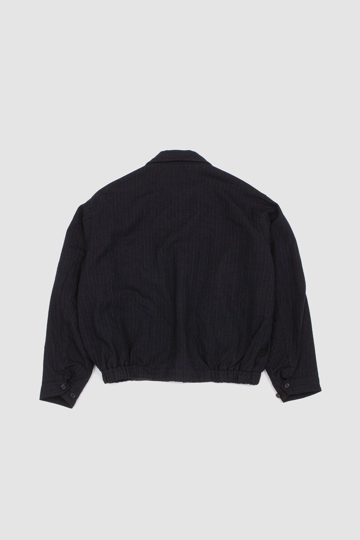Wool Stripe Zip Blouson Navy_4