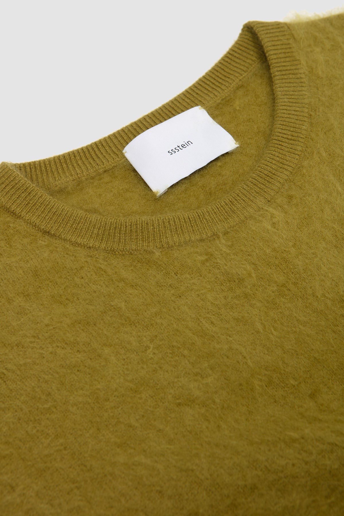 Cashmere Shaggy Crew Neck LS Olive