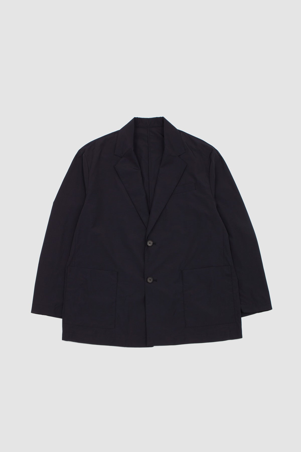 Cotton Nylon Easy Single Breasted Jacket Dark Navy