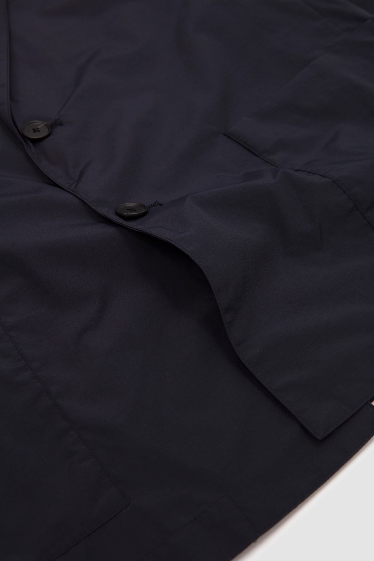 Cotton Nylon Easy Single Breasted Jacket Dark Navy_3