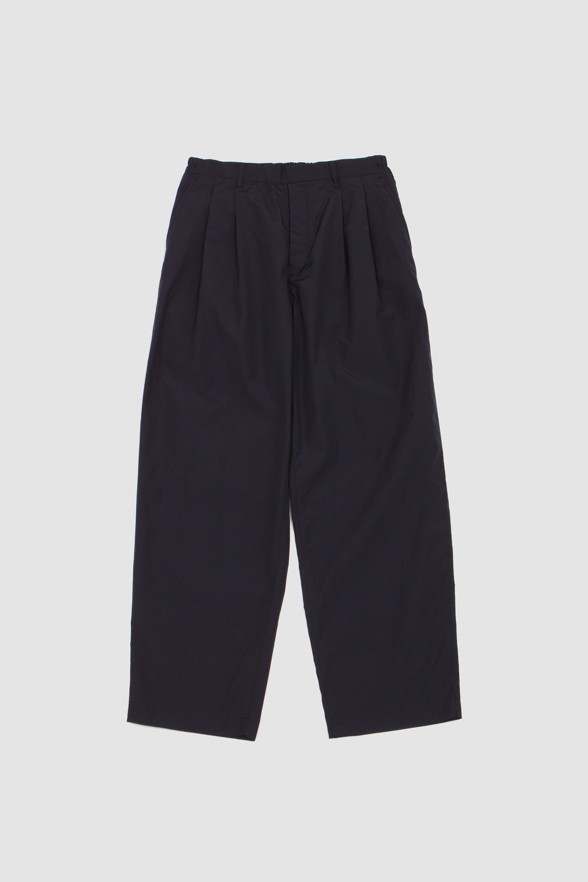 Cotton Nylon Wide Easy Trousers Dark Navy_1