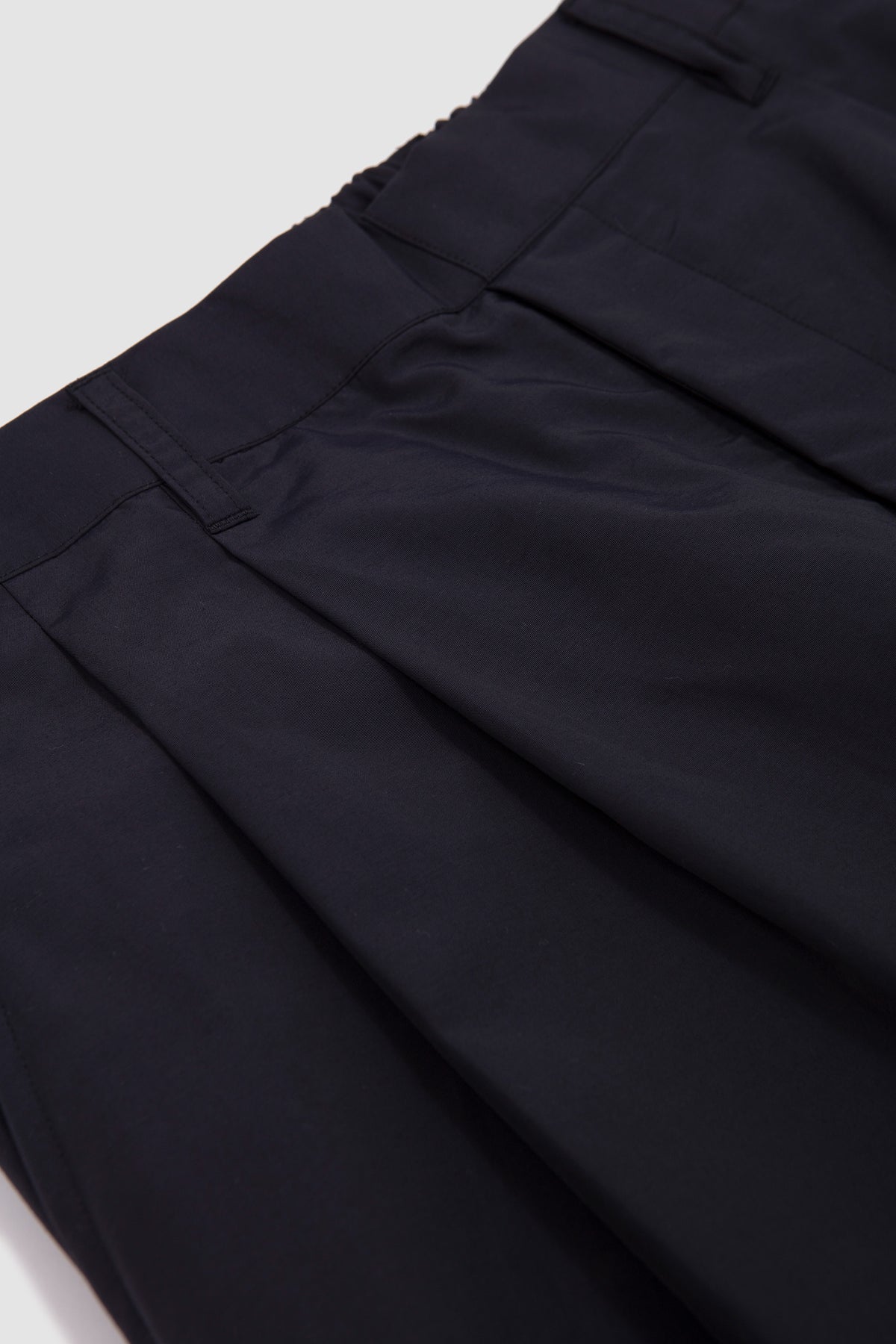 Cotton Nylon Wide Easy Trousers Dark Navy_2