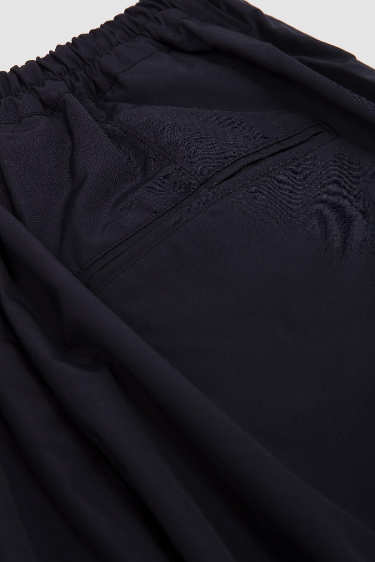 Cotton Nylon Wide Easy Trousers Dark Navy_3