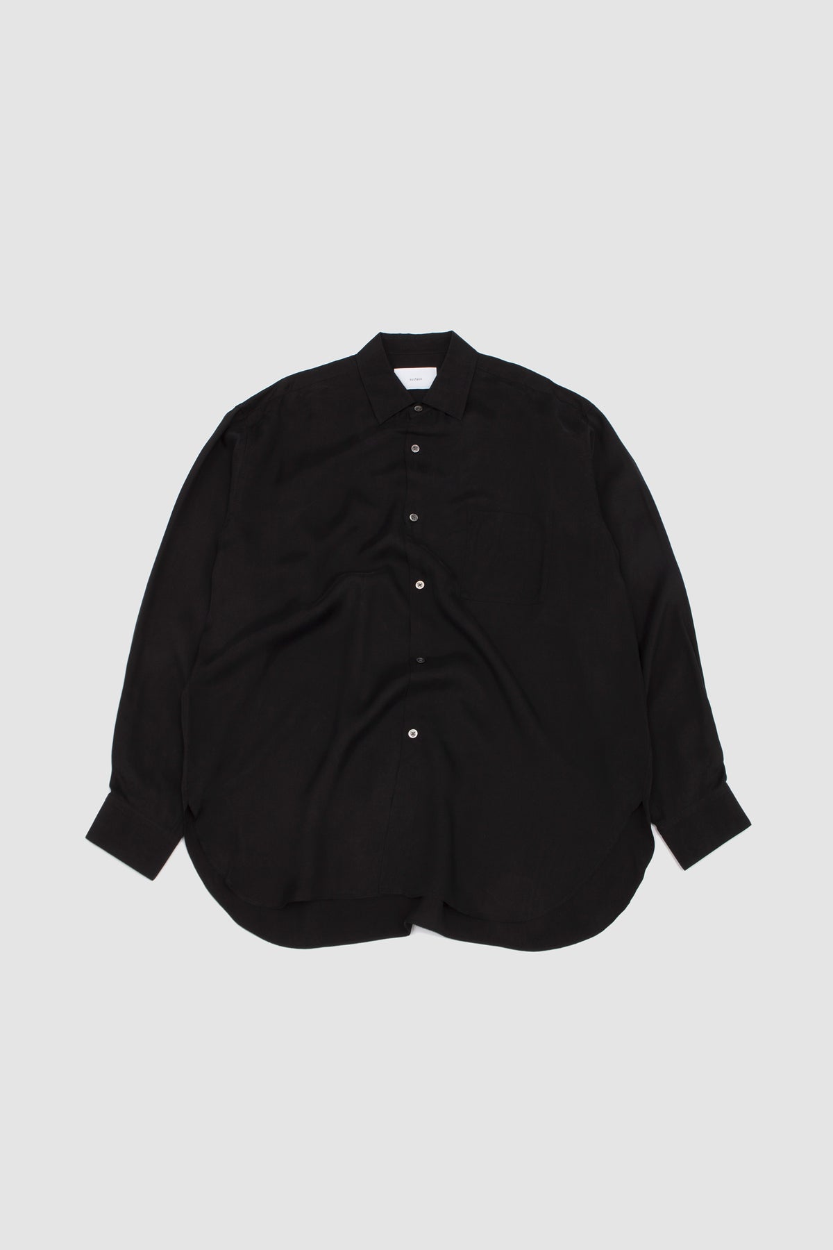 Cupro Fibril Oversized LS Shirt Black_1
