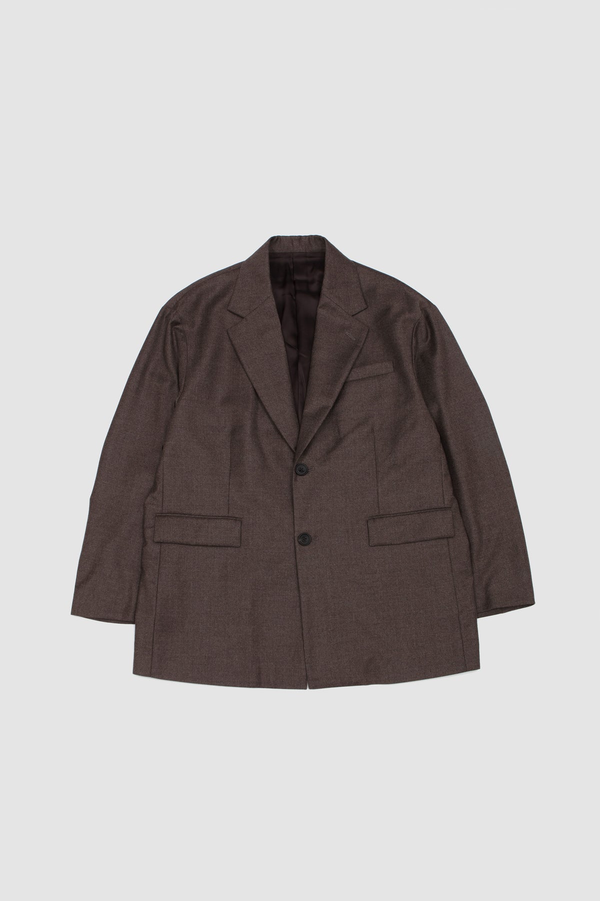 Ex. Fine Wool Oversized SB Long Jacket Charcoal Brown_1