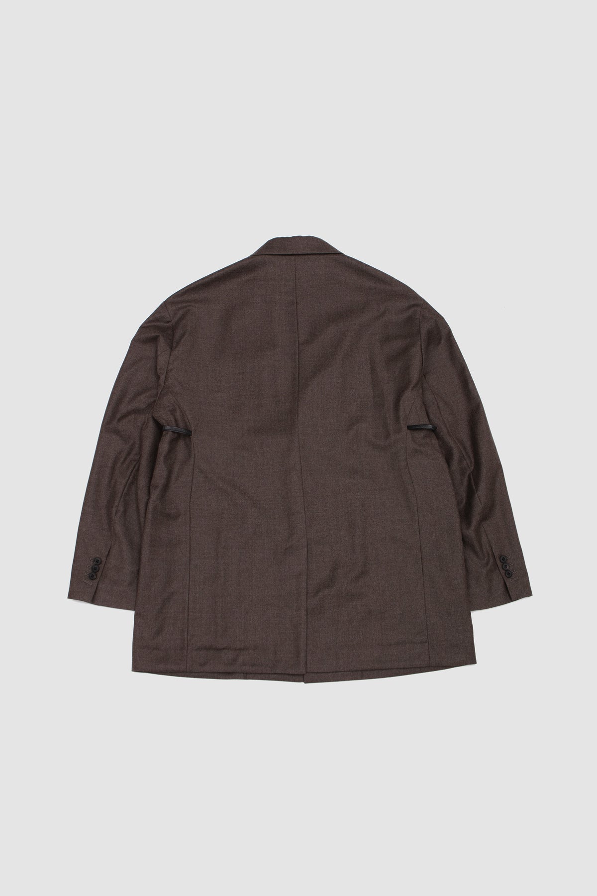 Ex. Fine Wool Oversized SB Long Jacket Charcoal Brown_4